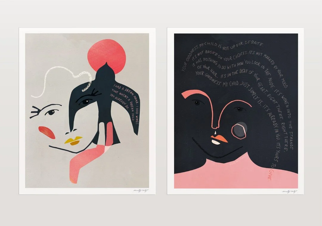 What I love about @emilyartzfrench &rsquo;s work is that it is initially bright, sunny, and joyful. When she told me she overcame a dark time in her life battling depression and an eating disorder, it made me pause. She is now in her element, making 