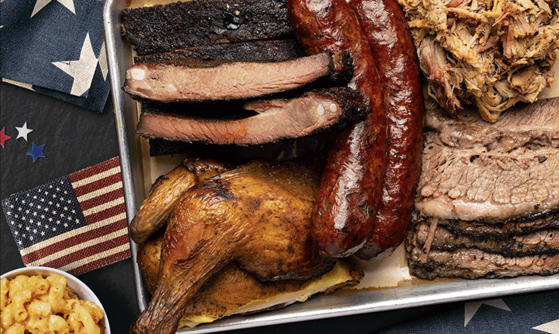 Bludso's BBQ platter of meat and sides