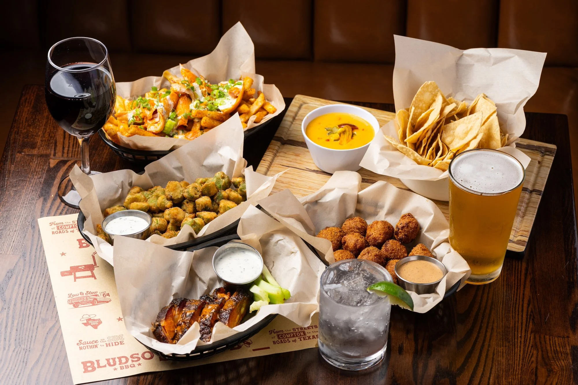 Buffalo Chicken Fries, Queso, Fried Okra and more