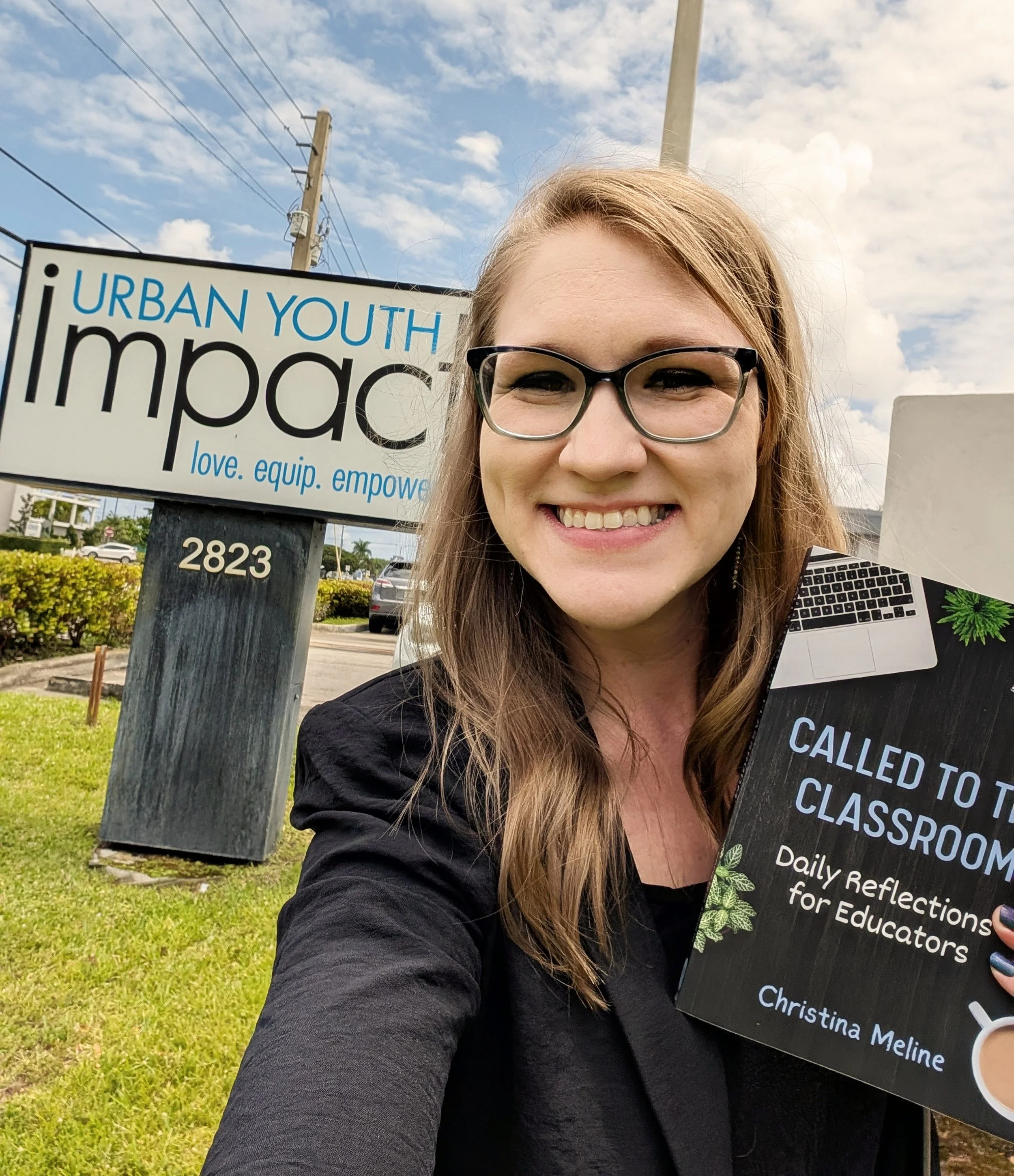Sharing signed copies of "Called to the Classroom" with educators in Florida