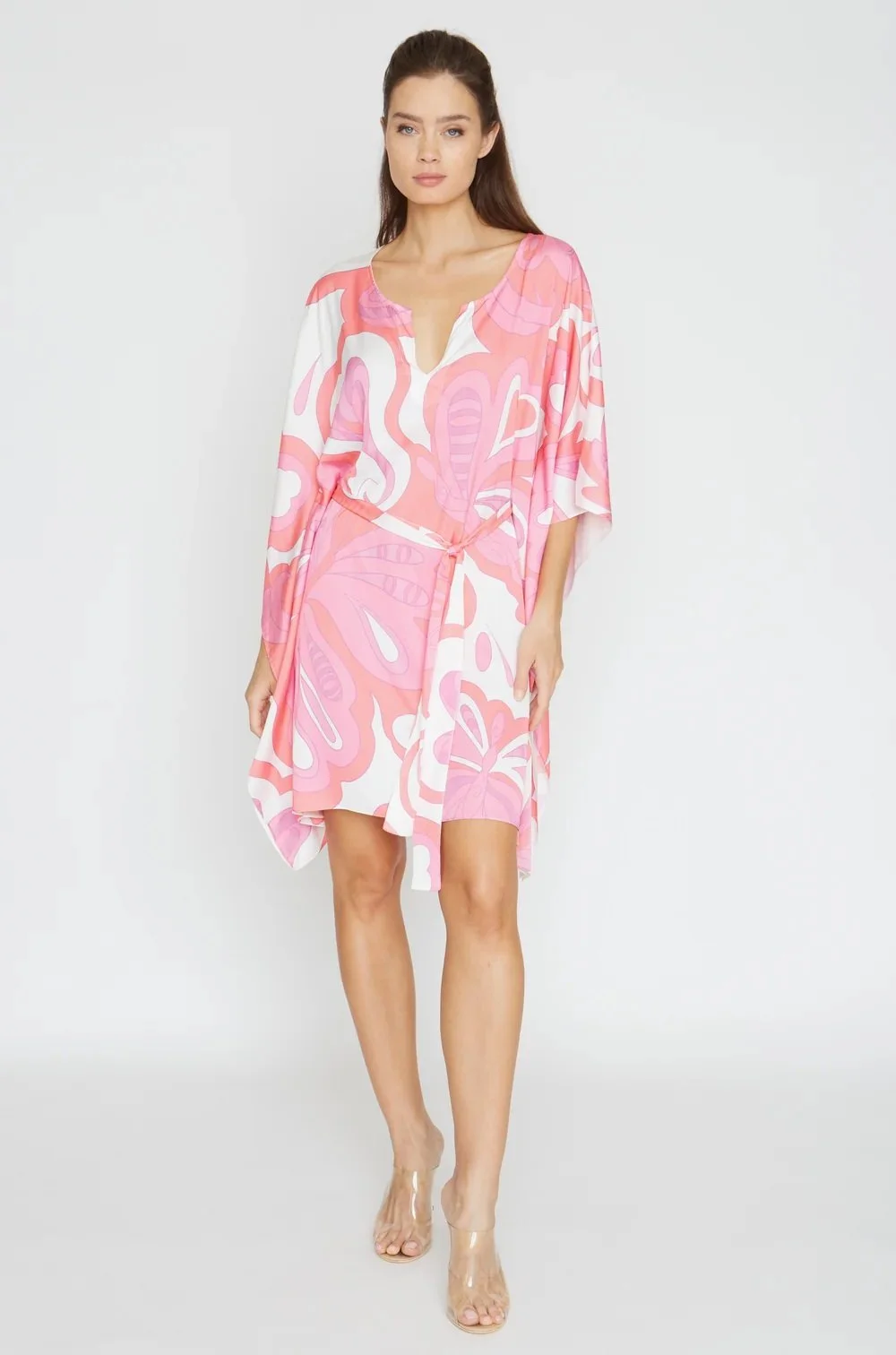 Wrap Up Short Caftan in Pink Martini  La Maison