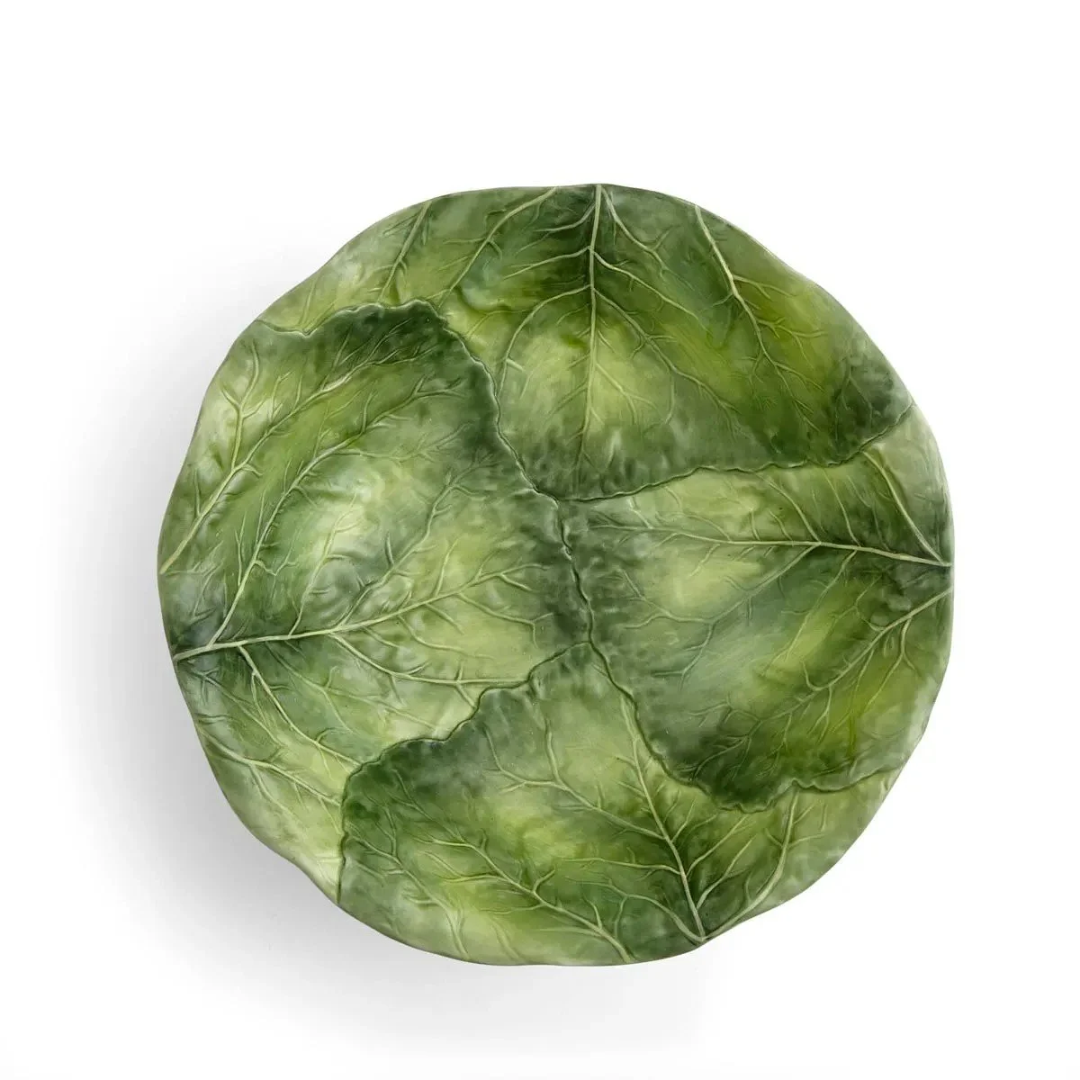 Bowl shaped like a leaf.