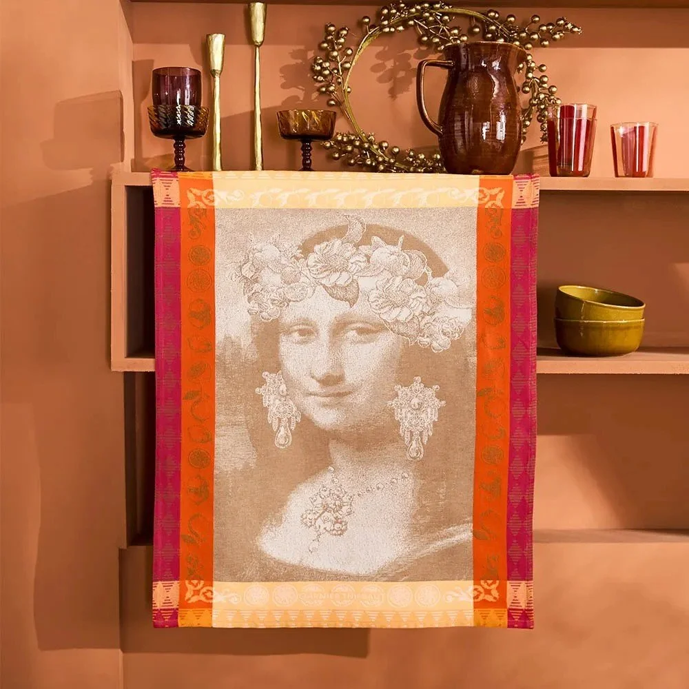 Mona Lisa Cuivre towel hanging on shelf