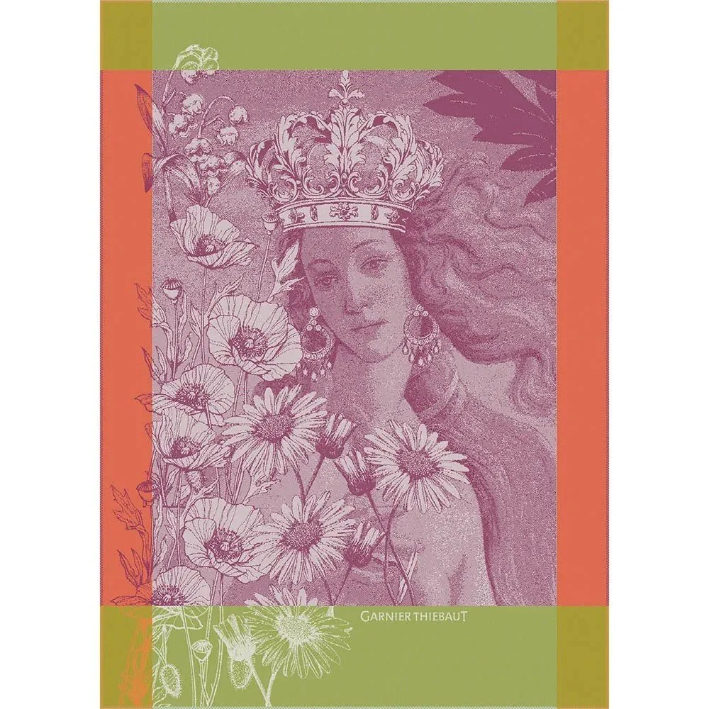 Garnier Thiebaut Venus Reine Coquelicot Jacquard Kitchen Towel