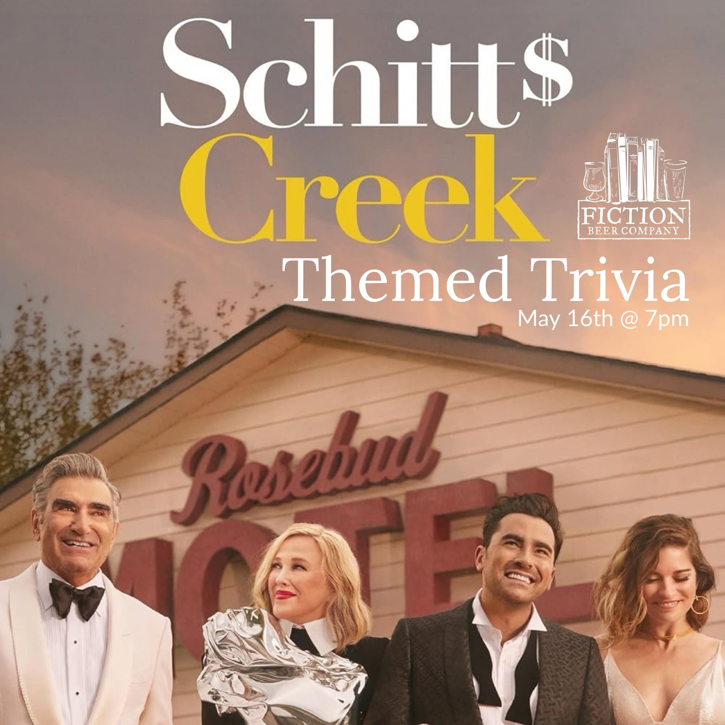David, stop acting like a disgruntled pelican and join us on Thursday, May 16th @ 7pm for a hilarious night of trivia celebrating 6 seasons of Rose family antics. 

We&rsquo;re compiling 5 rounds of trivia after a complete and thorough Netflix binge 