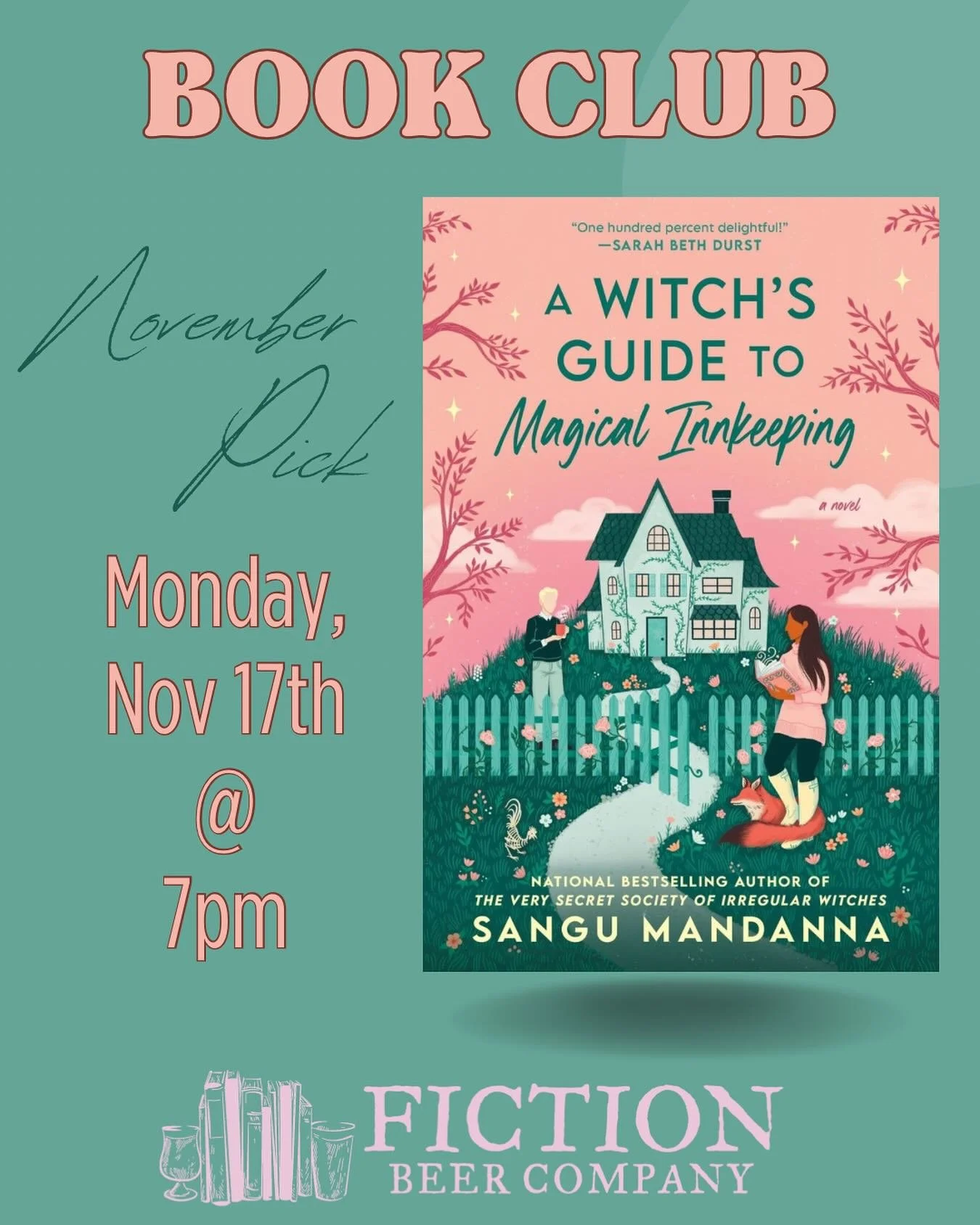 The days are getting cooler and we&rsquo;re in the mood for something we can cuddle up with under a fuzzy blanket. For our November Book Club meeting we chose a cozy fantasy novel: &lsquo;A Witches Guide to Magical Inn Keeping&rsquo; by @sangumandann