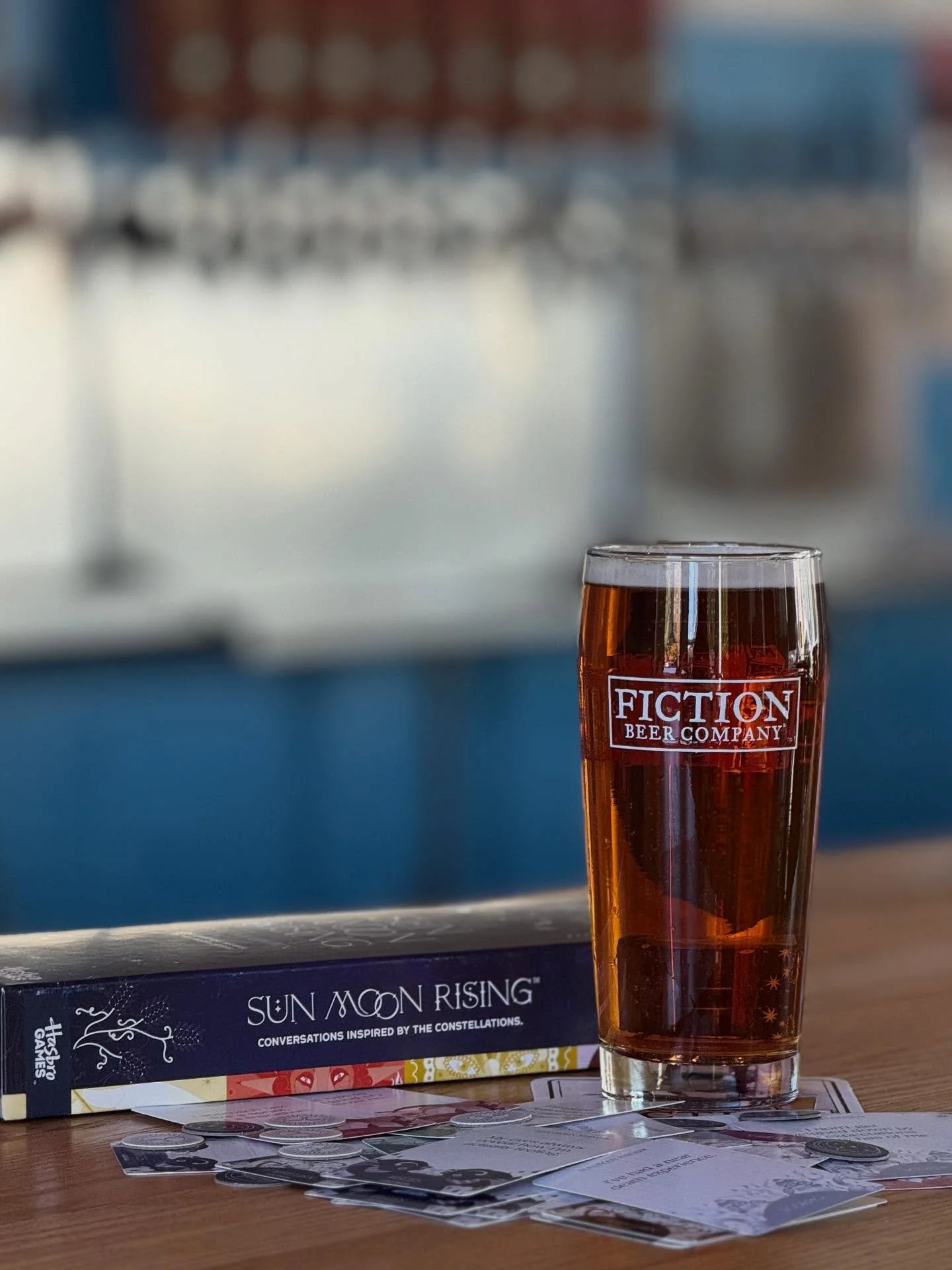 🍻 Thirsty Thursday is calling your name!

Pair our honey raspberry k&ouml;lsch, Outlook, with some BBQ from @bigbellybrothersbbq &mdash;and maybe a round of one of our new games. 👀

Sun Moon Rising is a conversation starting game based on your astr