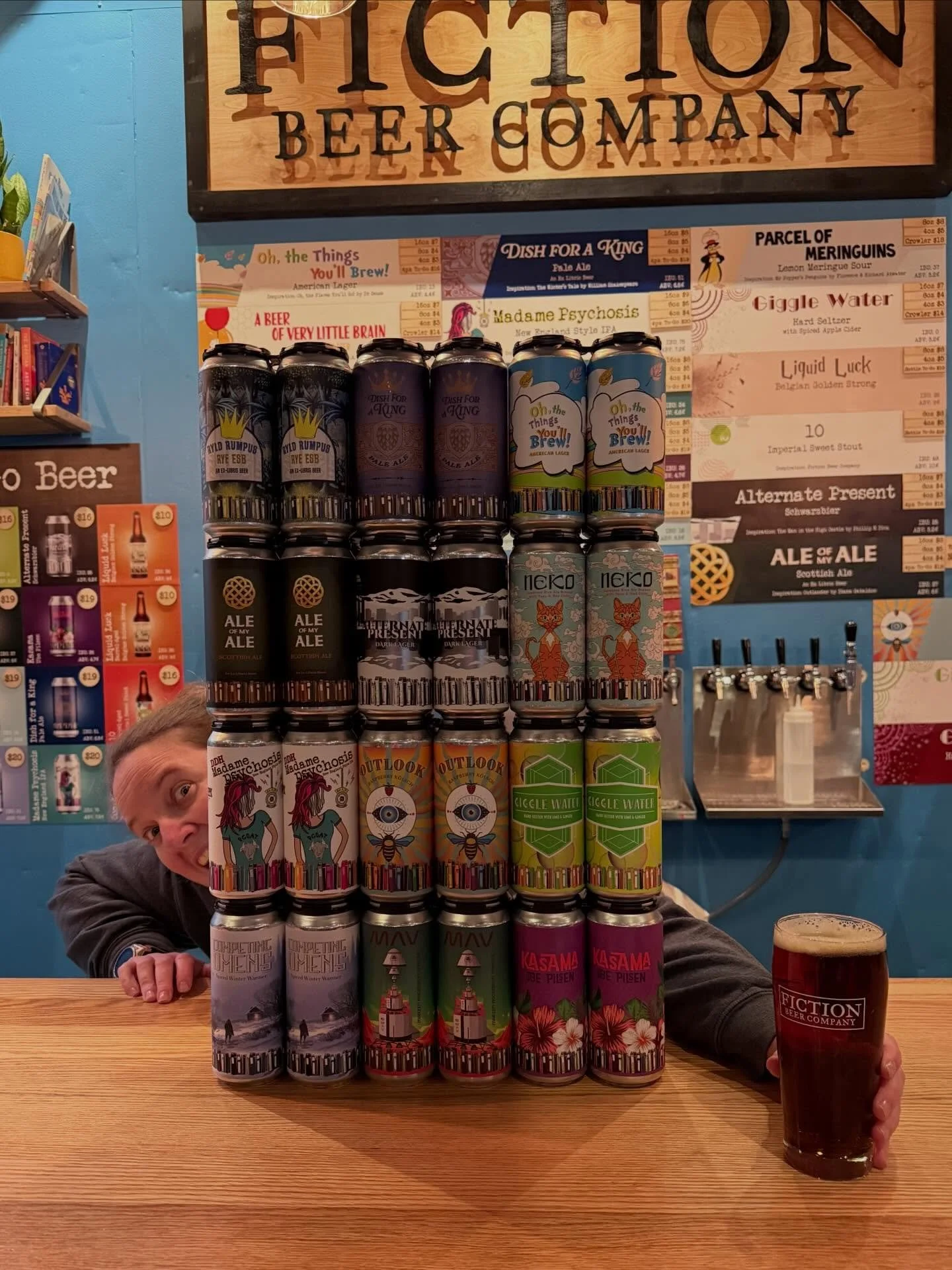 Got plans for Thanksgiving? Time to stock up on beer! 🍻 

Make the whole family happy&mdash;or just yourself&mdash;with to go beer from Fiction! Today and tomorrow (Nov 25-26), buy two 4-packs and get a free draft pour while you relax in our taproom