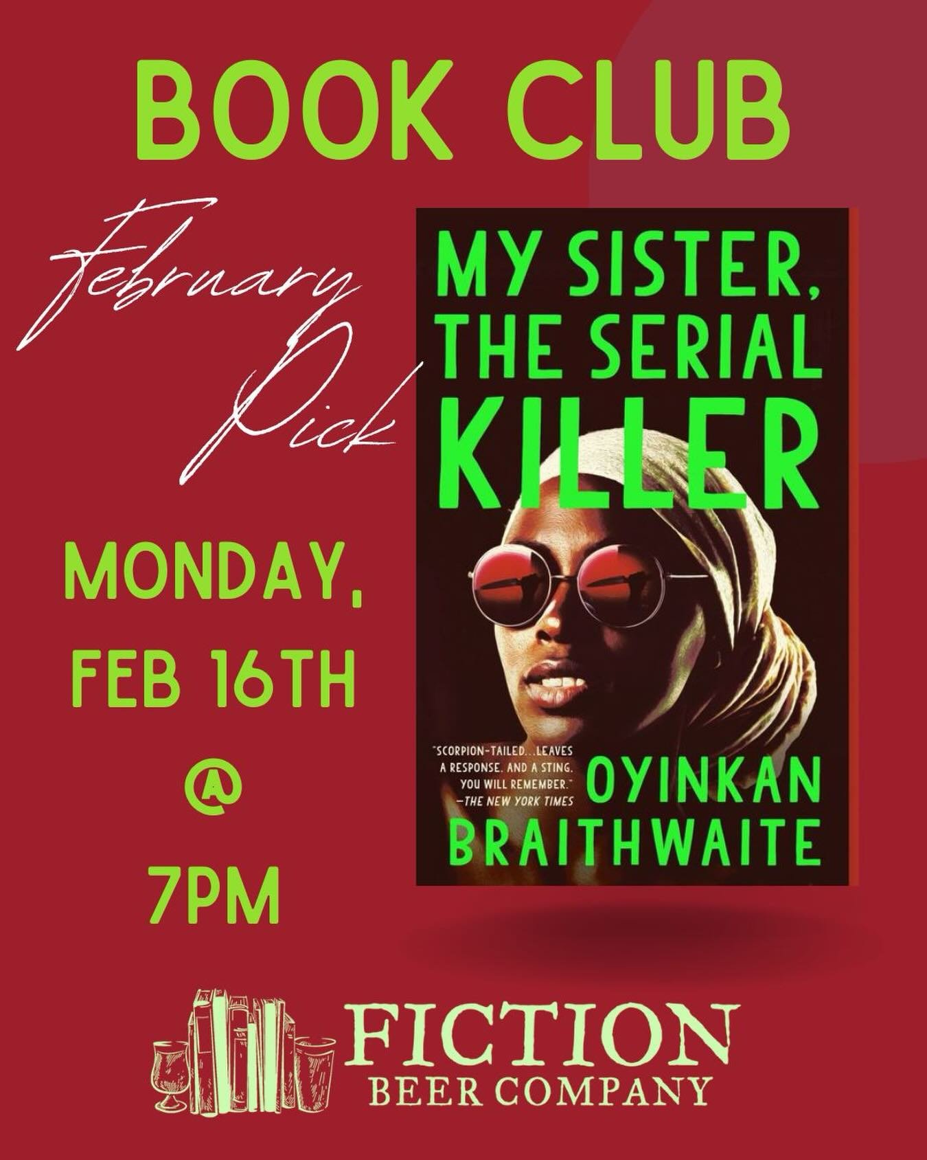 How far would you go to protect your sibling? And what are you willing to give up for them? For our February Book Club meeting we&rsquo;ll see how far Korede is willing to go in &lsquo;My Sister, the Serial Killer&rsquo; by @oyinbraithwaite !!

The F
