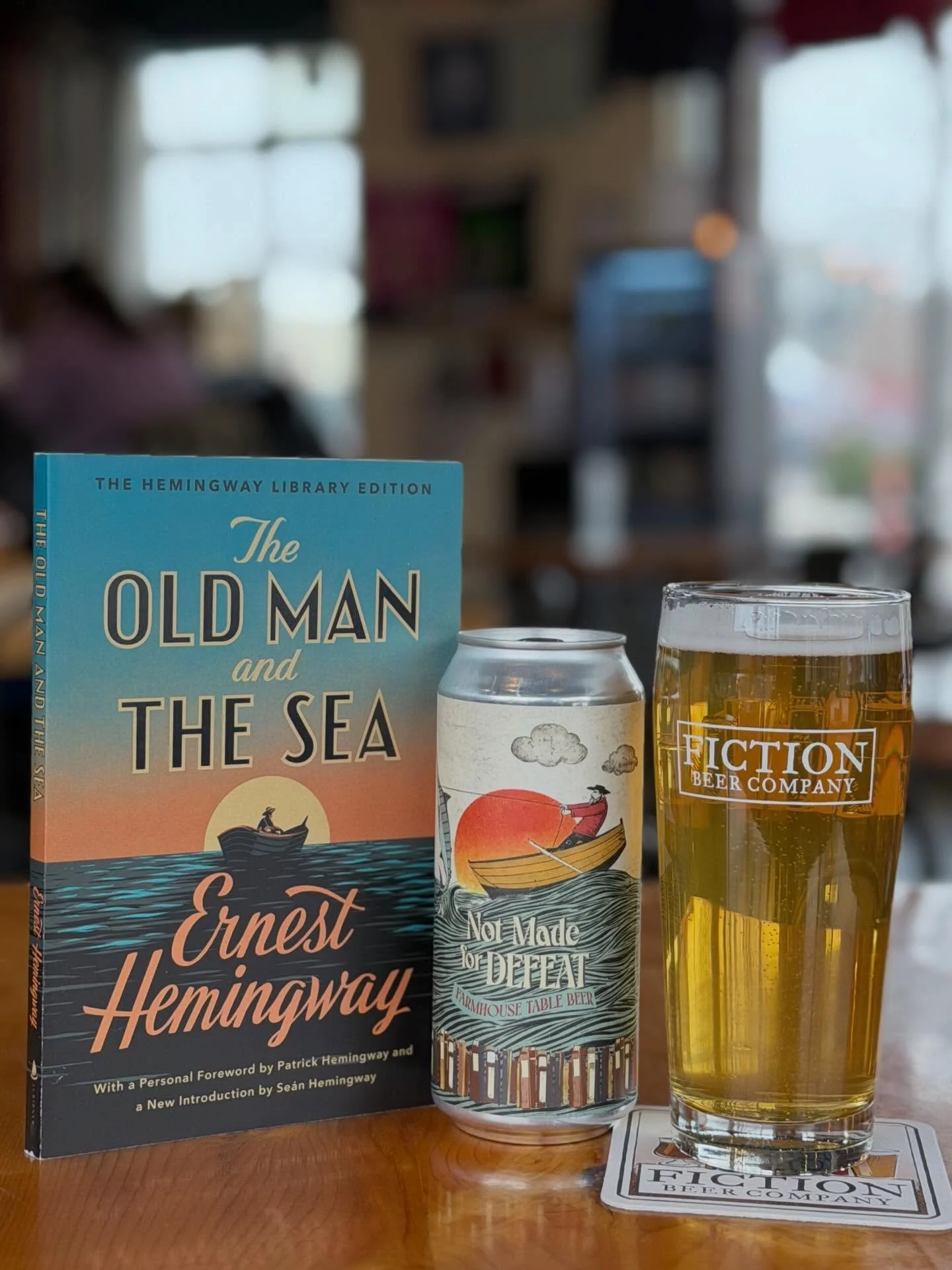 🍺 New beer alert! We recently tapped our collab brew with @wildskybrewery : Not Made for Defeat, a farmhouse table beer.

🎣 Inspired by The Old Man and the Sea by Earnest Hemingway, we collaborated to make this beer in honor of the marlin that is c