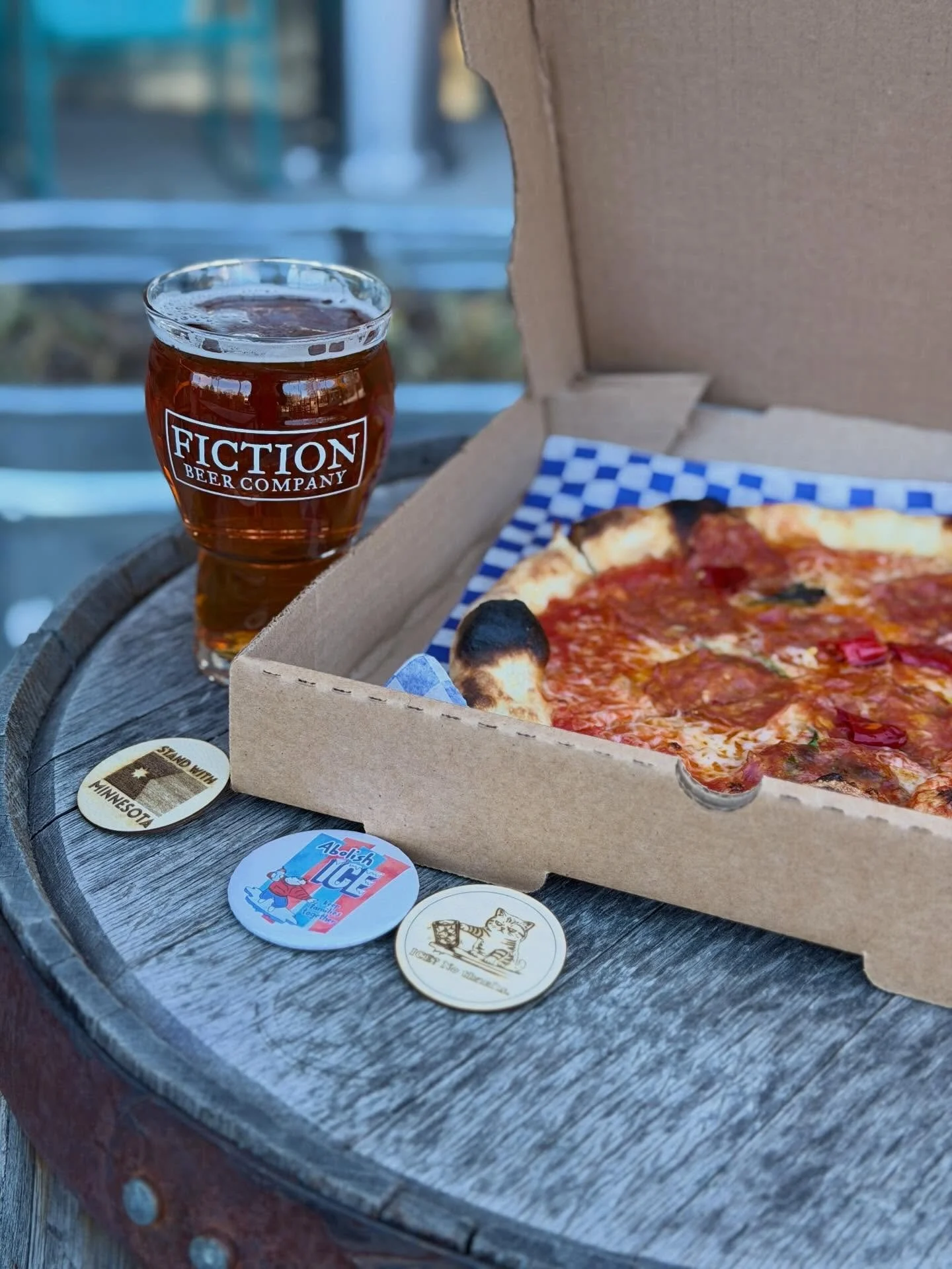 🍺 Sunday plans: beer, pizza, and a sunny patio. ☀️

Our first pizza pop up with @terramiapizzeria.co is happening right now! Fresh dough that&rsquo;s stretched, topped, and cooked right in front of you. 🍕 

Plus, we&rsquo;re still fundraising for M