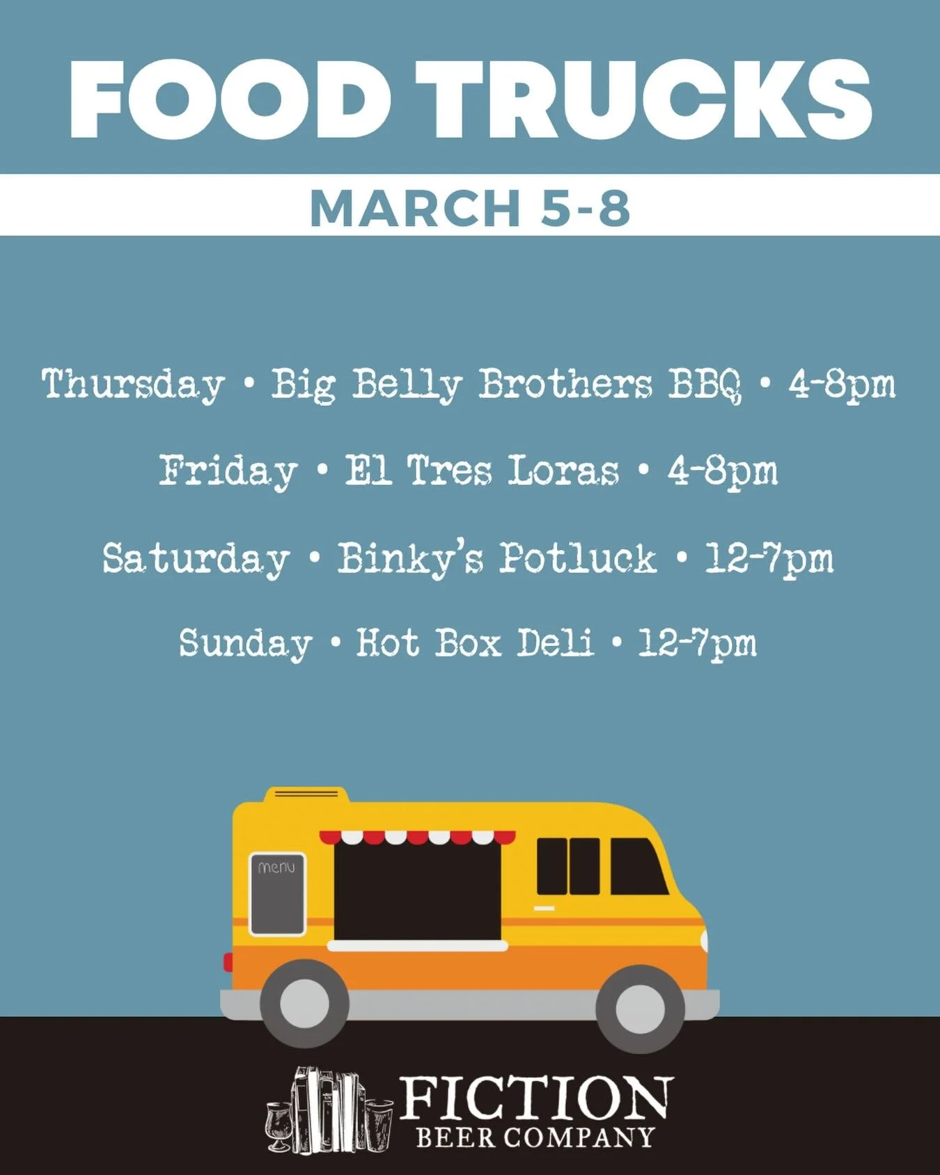 ❄️ We&rsquo;re getting true spring weather this weekend with both snow and 60s in the forecast! But don&rsquo;t worry, no matter the weather, we have some great food trucks to keep you happy and cozy in our taproom. 🍻

#booksandbeer #denverbeer #den