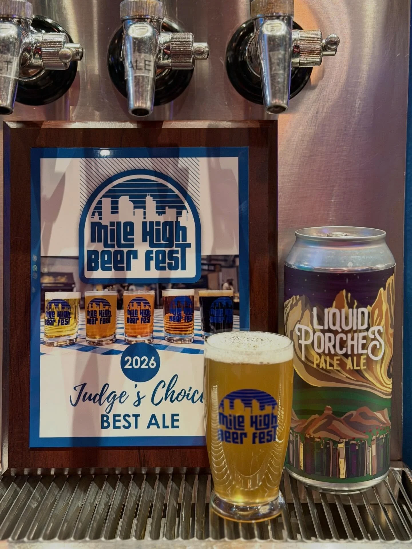We had no idea when we headed to Mile High Beer Fest yesterday that we&rsquo;d come home with another award! 🥳

🍺 Our pale ale, Liquid Porches, took home judge&rsquo;s choice for best pale ale. And this fan favorite is coming back on tap soon! We h