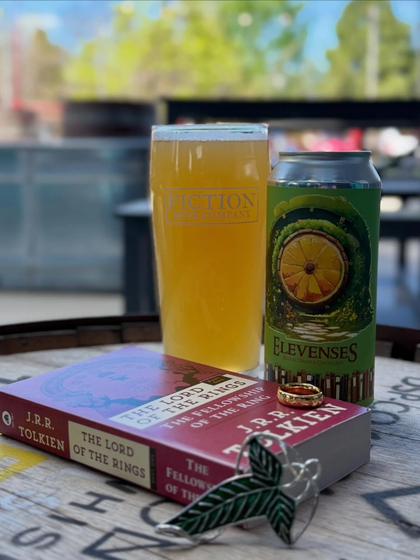 🍃 Perfect for sipping on a patio or off on an adventure, we have a new beer on tap: Elevenses! 🍺 

🌳 Inspired by the peaceful doorsteps and Inns of the Shire, Elevenses is a bright, refreshing blood orange cream ale that&rsquo;s perfect for admiri