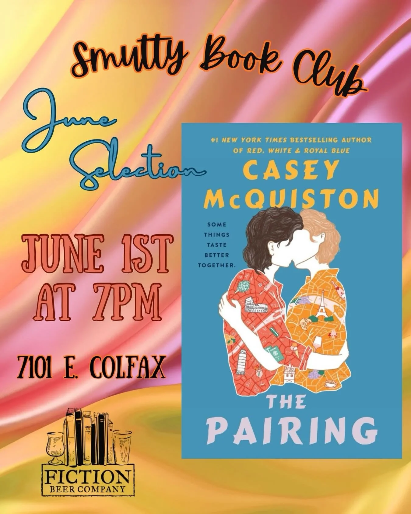 What&rsquo;s a friendly competition between exs on a romantic European adventure? Nothing could possibly go wrong!

Join us on June 4th at 7pm for our Smutty Book Club! For June they&rsquo;ll be reading &lsquo;The Pairing&rsquo; by @casey.mcquiston !