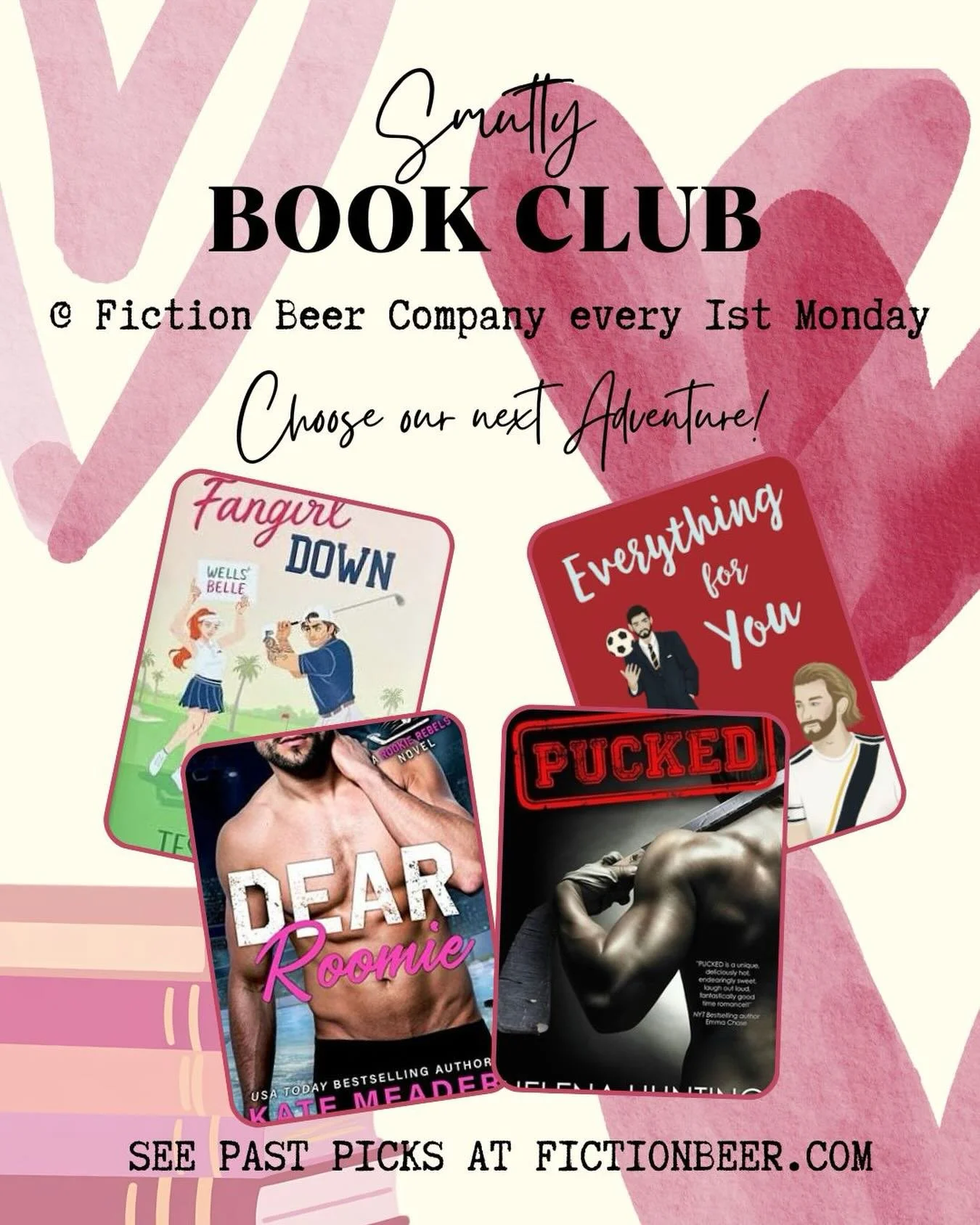 🚨ATTN: Smutty Book Club Members!!🚨

It&rsquo;s time to vote for your next read! For August we&rsquo;ve put together a menu of sporty romances. Follow the link in our bio or on our website to vote, or if you&rsquo;re already in the Facebook group th