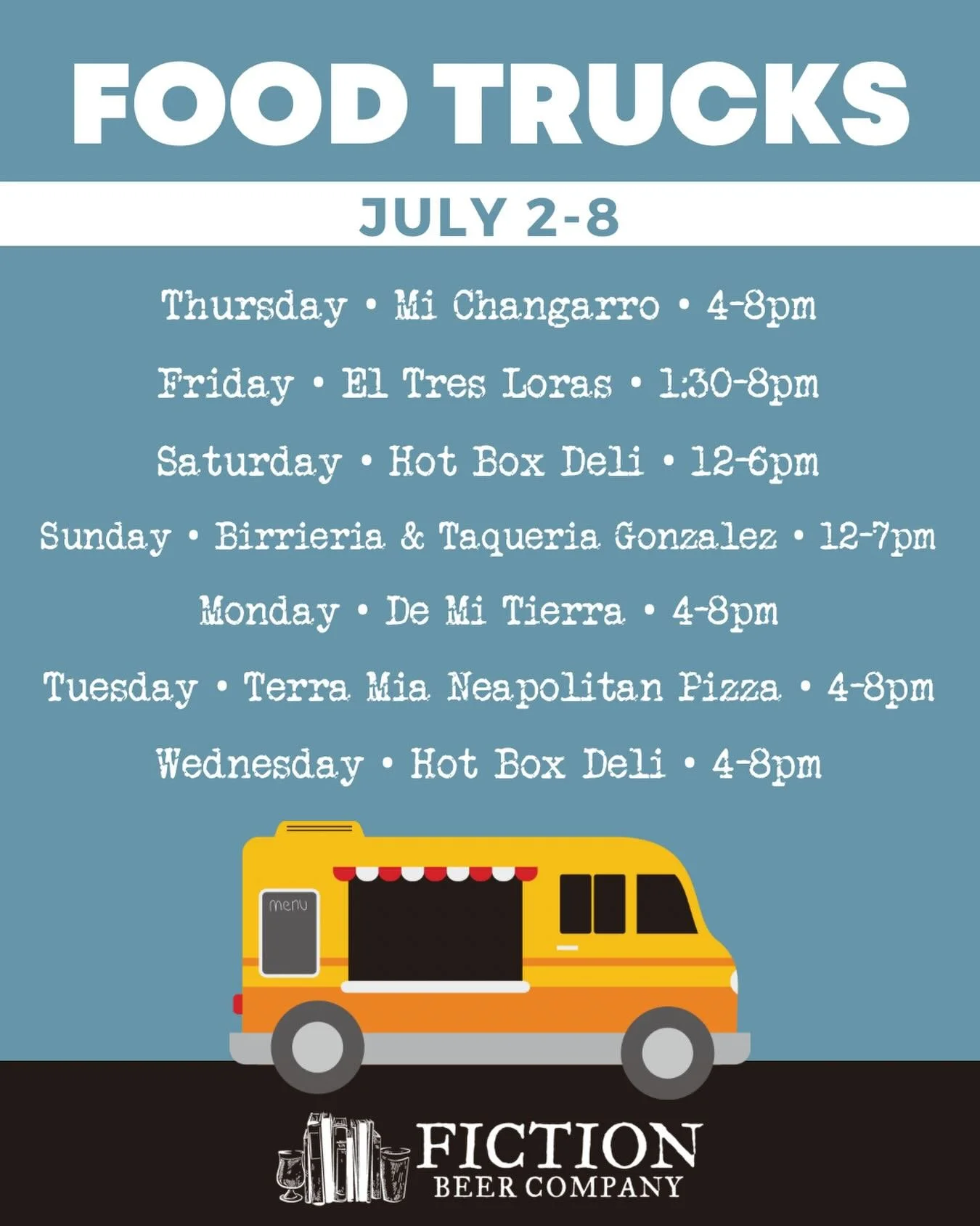 🙌🏻 It&rsquo;s a holiday weekend and boy do we have some food trucks for you to pair with a cold beer! 🍻 

#denverbrewery #denverbeer #denverfoodtrucks #fourthofjuly #holidayweekend