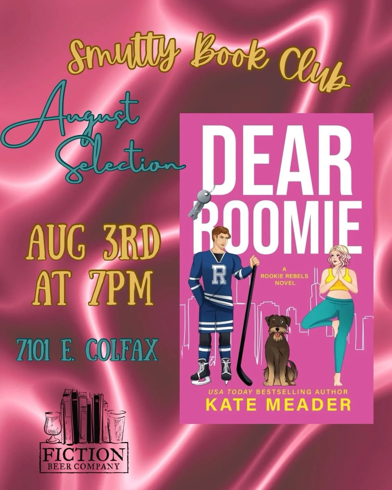 You can set all the rules you want, but sometimes life has other plans. Join us on August 3rd for the monthly meeting of our Smutty Book Club! For next month we&rsquo;ll be reading &lsquo;Dear Roomie&rsquo; by @katemeader ! 

The FBC Smutty Book Club
