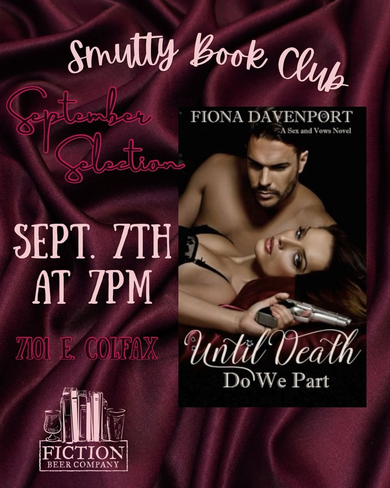 It&rsquo;s spy vs spy for our September selection for Smutty Book Club! We&rsquo;ll be reading &lsquo;Until Death Do We Part&rsquo; by @authorfionad !

The FBC Smutty Book Club meets on the first Monday of the month at 7pm. Hang out with your book fr