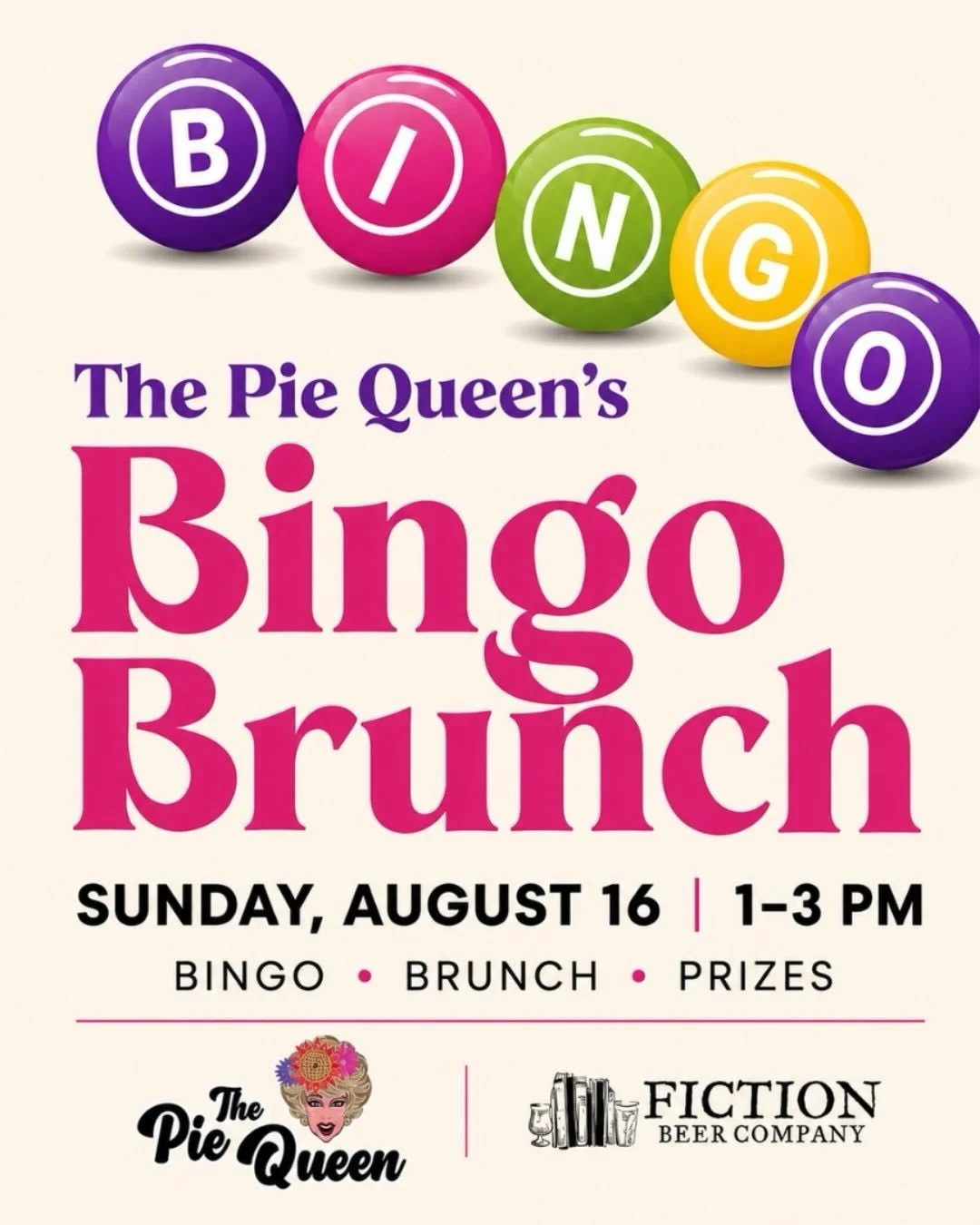 🥳 This Sunday&rsquo;s Bingo Brunch with @thepiequeenofdenver just got even better!!🥳

One lucky grand prize winner and a friend will receive tickets to see An Evening with @pattiegonia NEXT FRIDAY (8/21) at @breckcreate 😱

#fictionbeercompany #pie