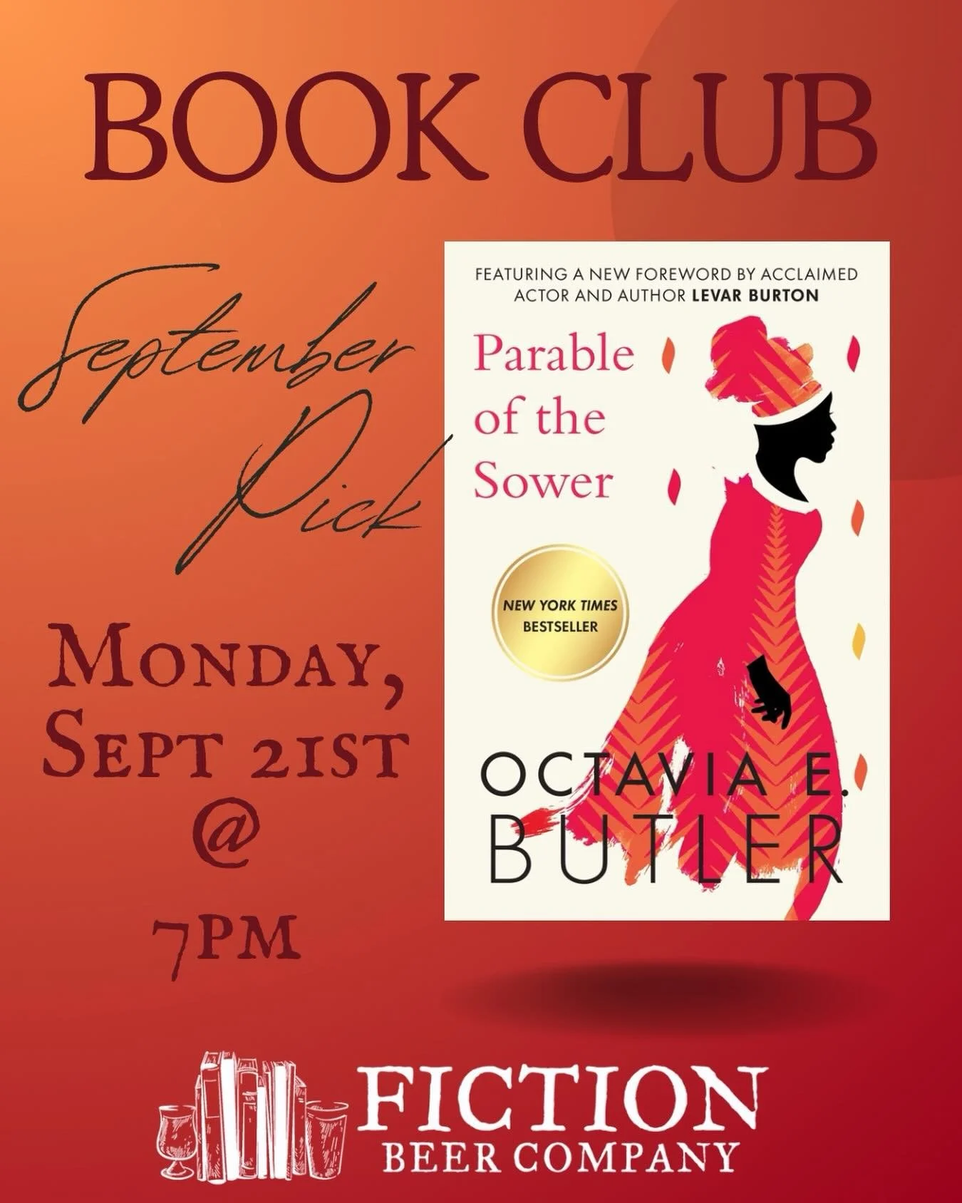 Read along with us as we maneuver through post apocalyptic California in the September Book Club Pick: &lsquo;Parable of the Sower&rsquo; by @octaviaebutler !! Banned Book Week is coming up in October but we all know they&rsquo;re meant to be read al