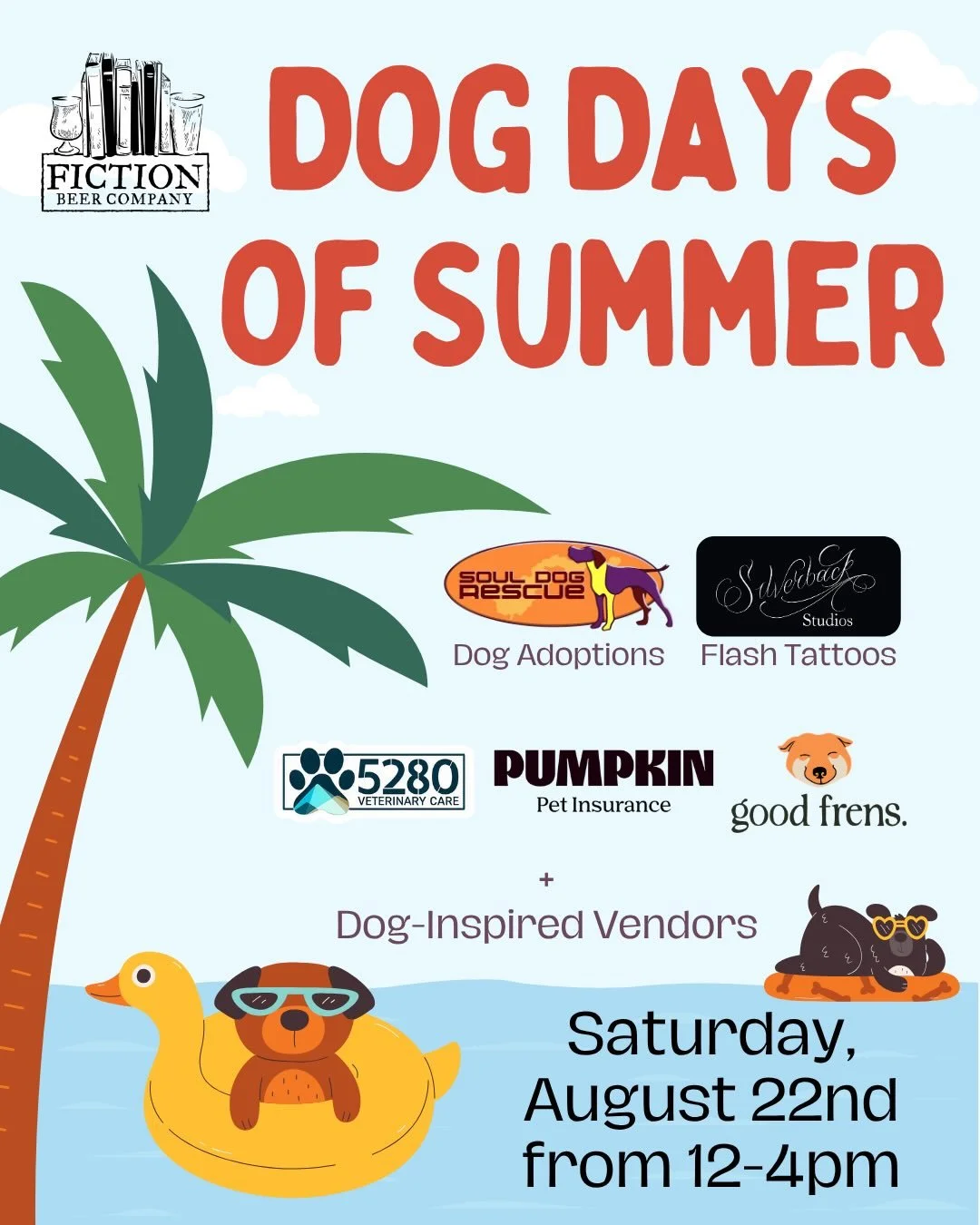 🐶 Our Dog Days of Summer event is TOMORROW! 🦴 

Pups and dog-themed vendors/pop-ups are taking over our patio and taproom, including:
- Adoptable dogs with @souldogrezcue 
- Flash tattoos with @silverbacktattoostudios 
- Pop-ups with @5280veterinar
