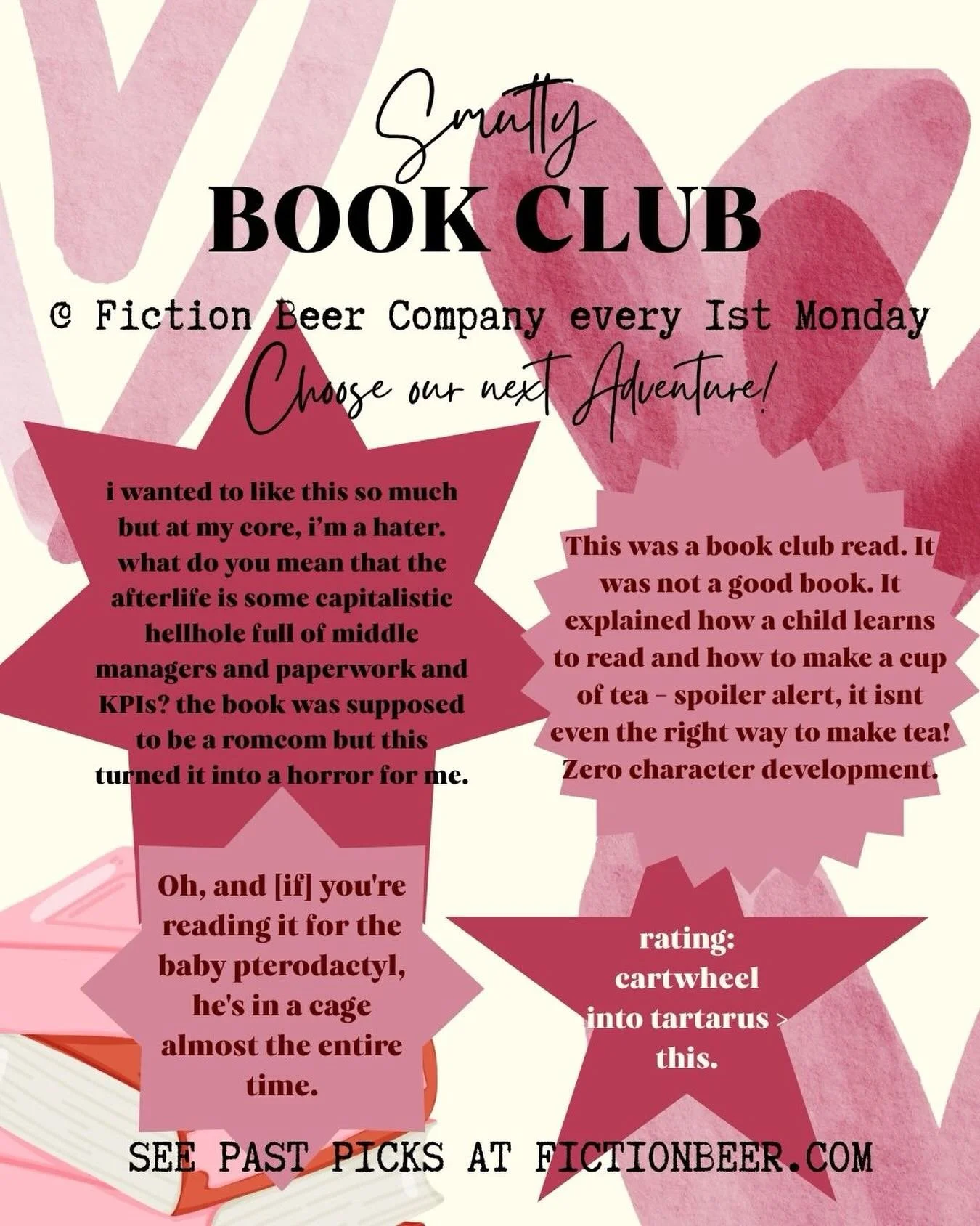 🚨ATTN: Smutty Book Club Members!! 🚨

For our December poll we&rsquo;re feeling festive and we&rsquo;d like to give you some stars- 1⭐️ reviews that is! We&rsquo;ve chosen 4 mystery books, we want you to vote based on these 1⭐️ reviews and pick our 