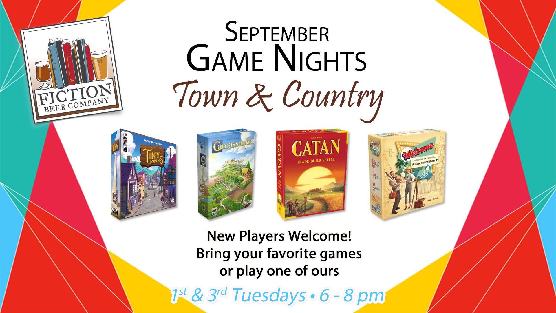 September Game Night Theme: Town & Country - Every 1st & 3rd Tuesday