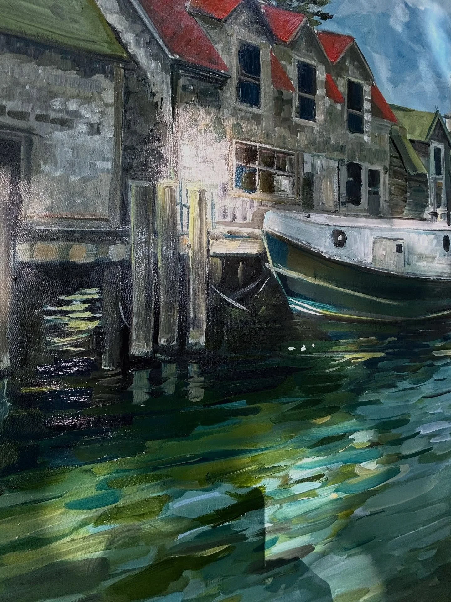 Fishtown, Leland - not named yet
40&rdquo; x 37&rdquo;
Oil on canvas 
$1050.00 when completed. 

#fishtown #fishtownleland #leland #lelandmichigan #michigan #northernmichigan #wallart #interiors #interiordesign #interiorideas #leelanau #leelanaucount