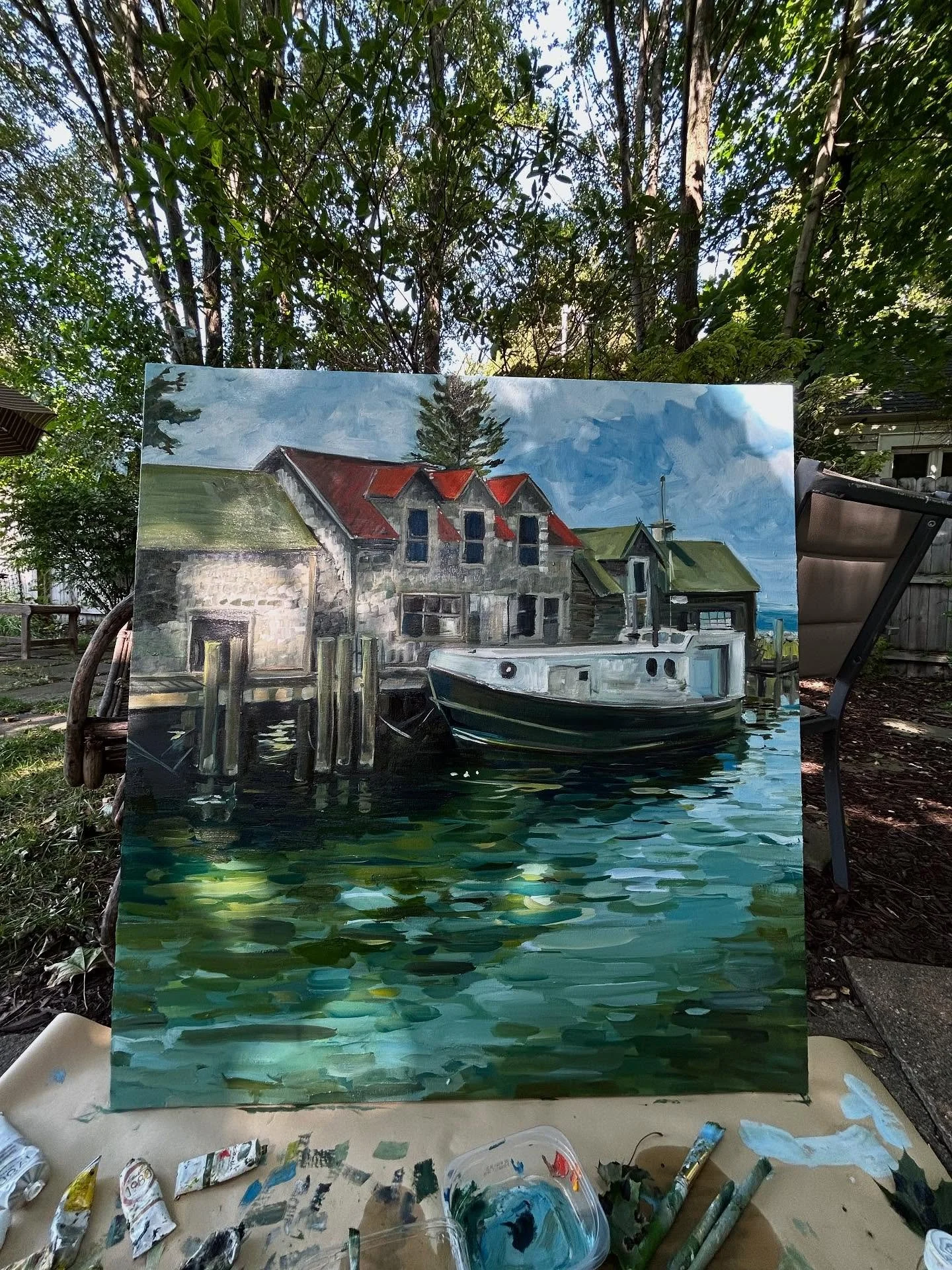 Getting there!

Fishtown coming and In progress&hellip;
40&rdquo; x 37&rdquo;
Oil on canvas 
$1050.00 when completed. 

#fishtown #fishtownleland #leland #lelandmichigan #michigan #northernmichigan #wallart #interiors #interiordesign #interiorideas #