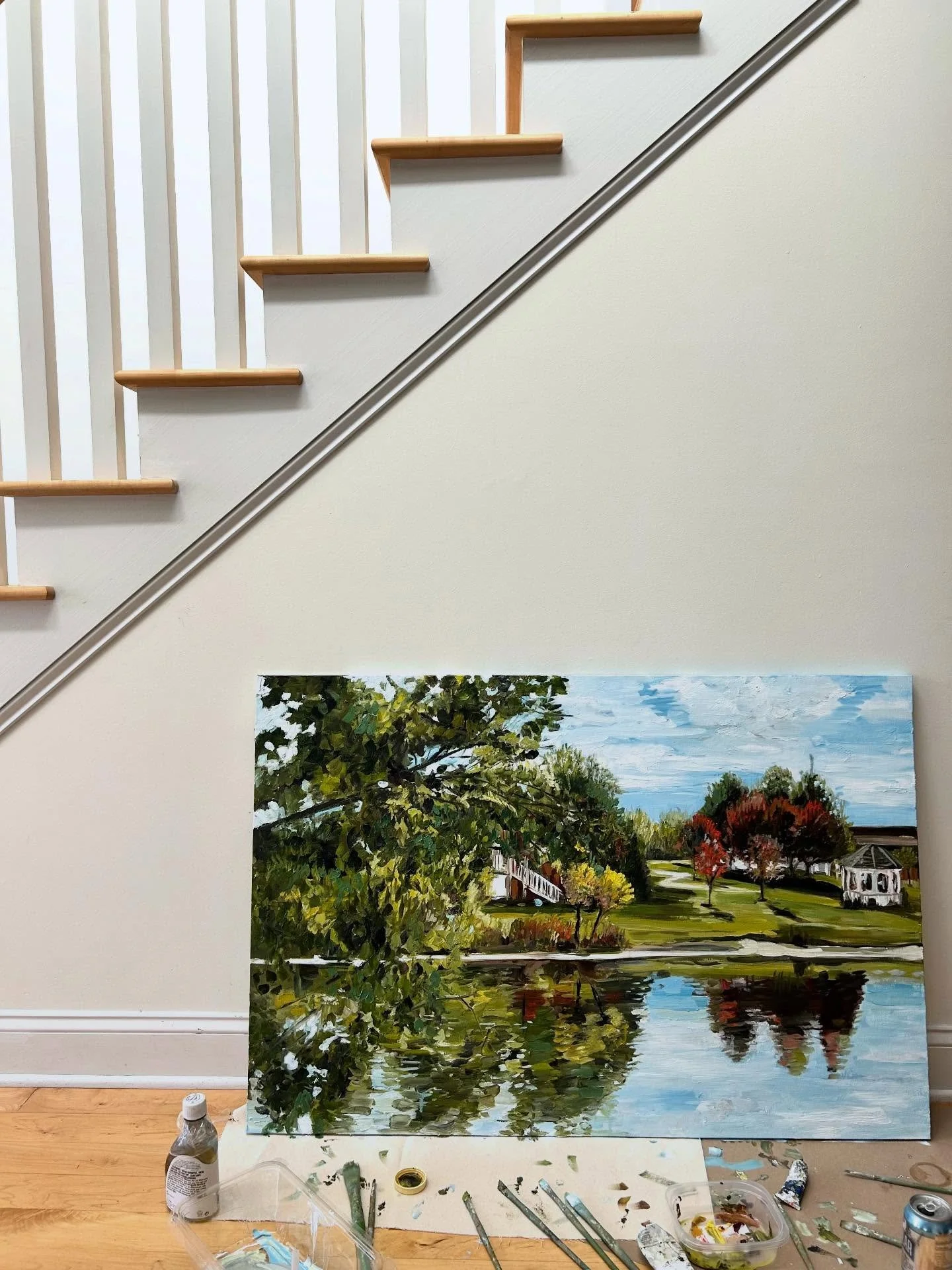 (In progress). Ask me about landscape commissions! I have a commissions page with pricing on my website. I can build to any size requested. Currently able to start on new projects in December. This can include landscapes from pictures you have taken 