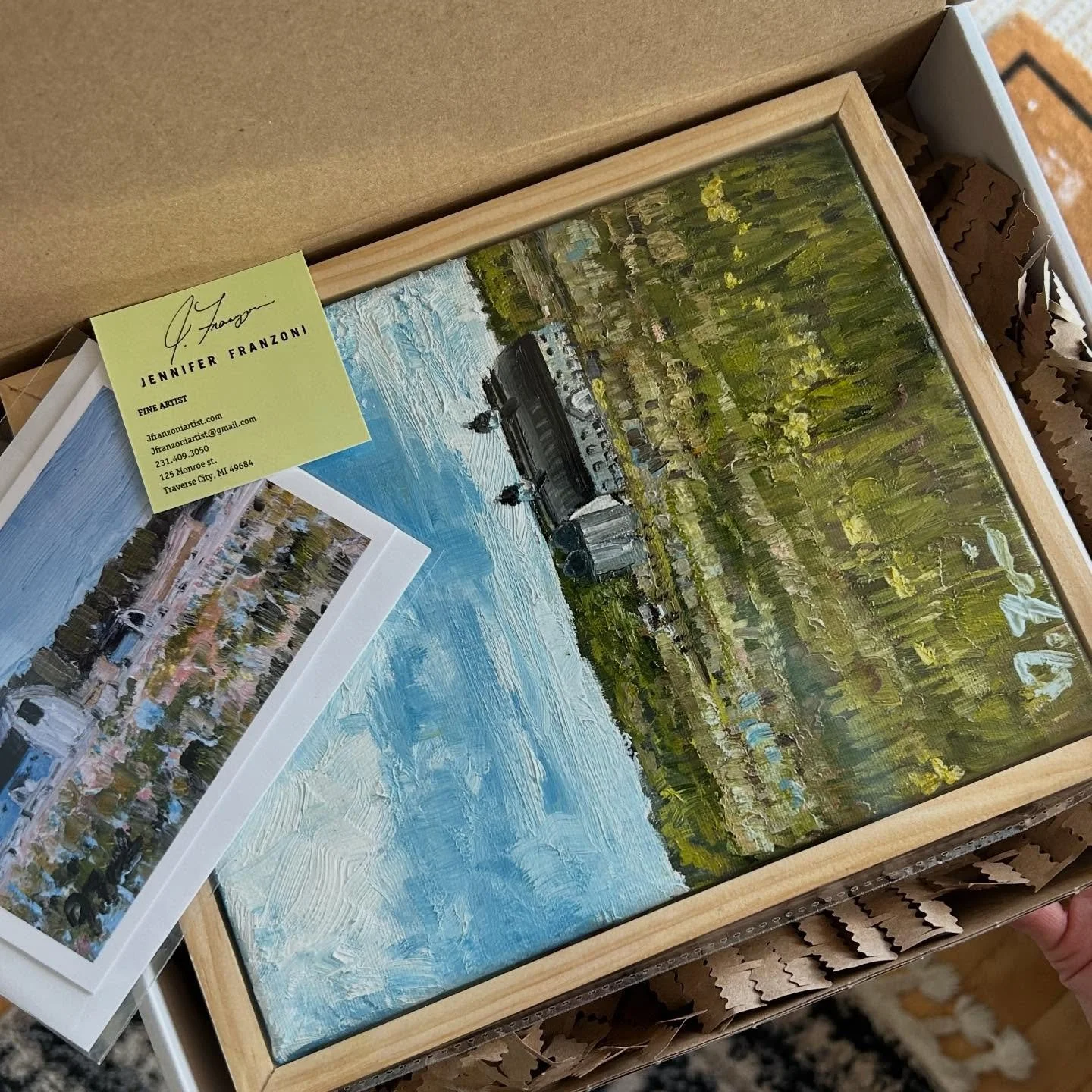 Another commission going out! 8&rdquo; x 10&rdquo; oil on canvas framed in natural. #oilpainting #wallart #interior #interiordecoration #interiordesign