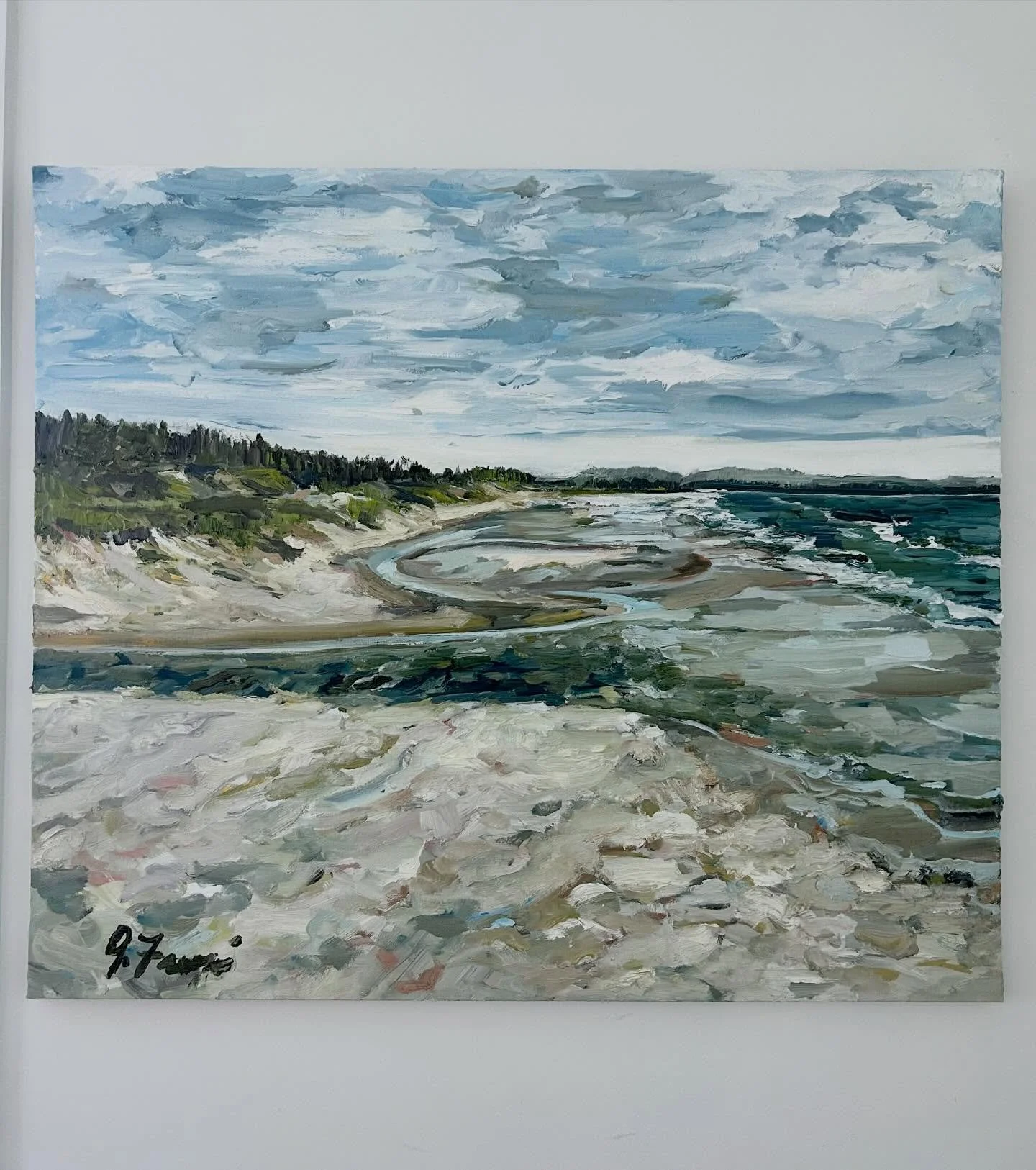 &ldquo;Drifting Down Otter Creek&rdquo; 
30&rdquo; x 35&rdquo; 
Oil on canvas 
Ready early March for local pick up or delivery. 
Will be framed in white or natural wood.