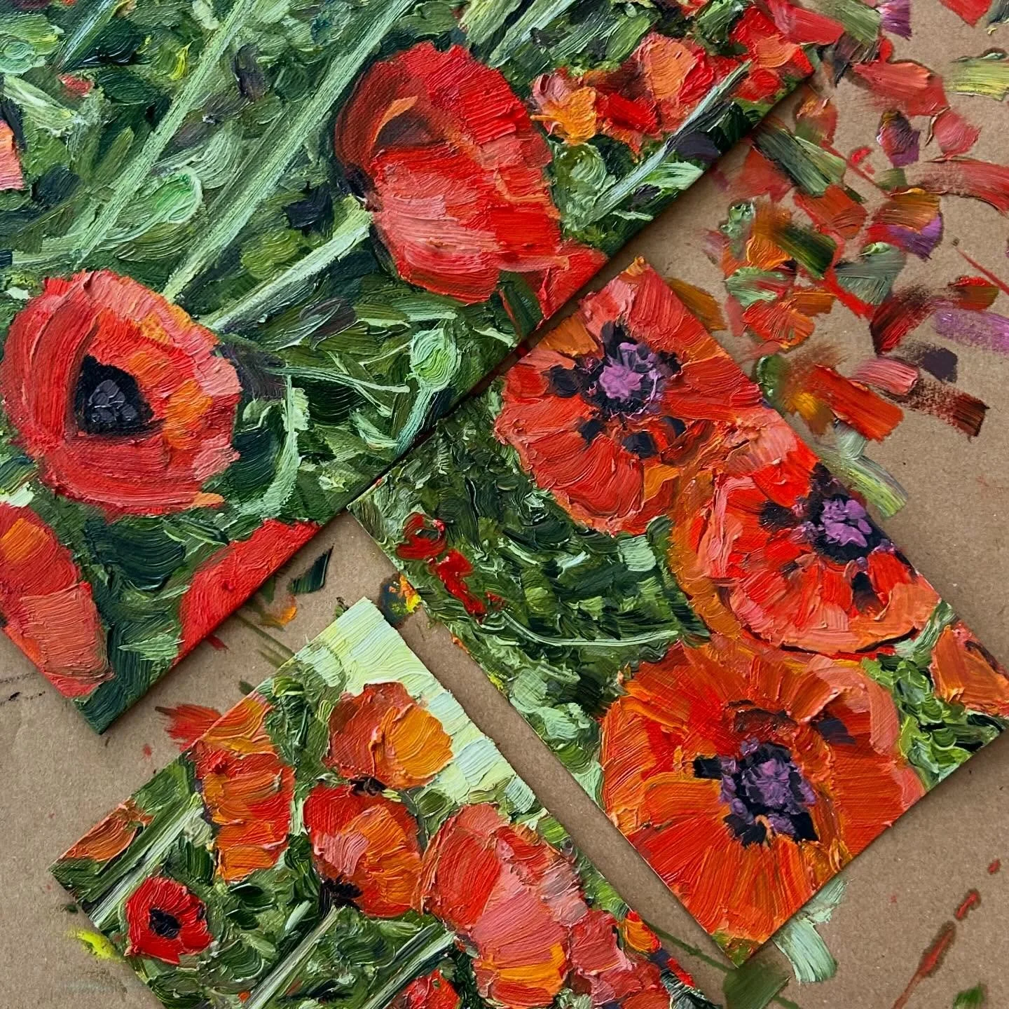 **commissioned poppies** Anything not taken by the client will go up for sale. 🤗