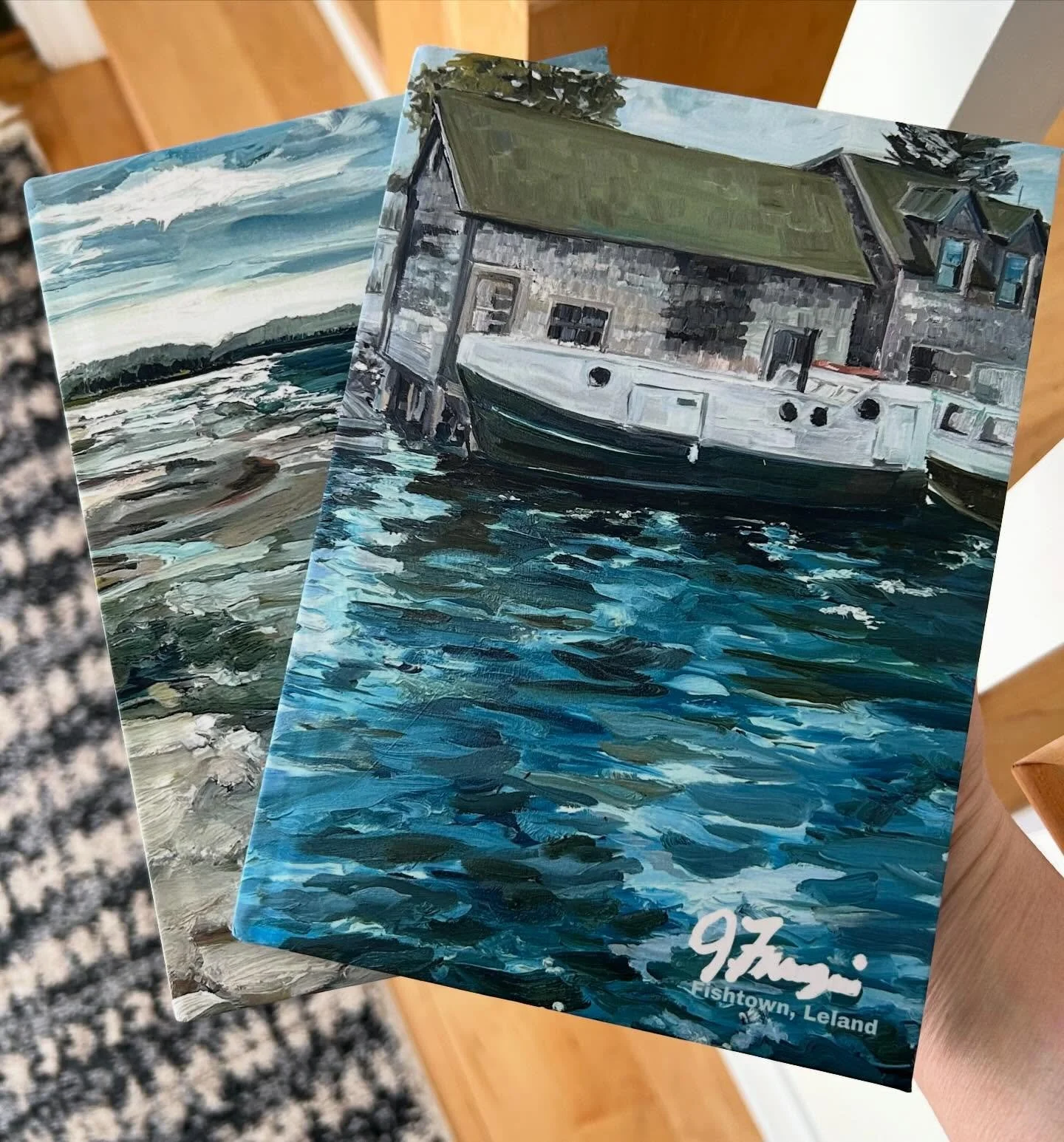 GIVEAWAY! I ordered two samples of the hardcover journals. Giving away both! One has Fishtown, Leland as the wrapped cover. The second is Esch/ otter creek. Like this post and comment below if you would like these! I&rsquo;ll draw a name and ship bot