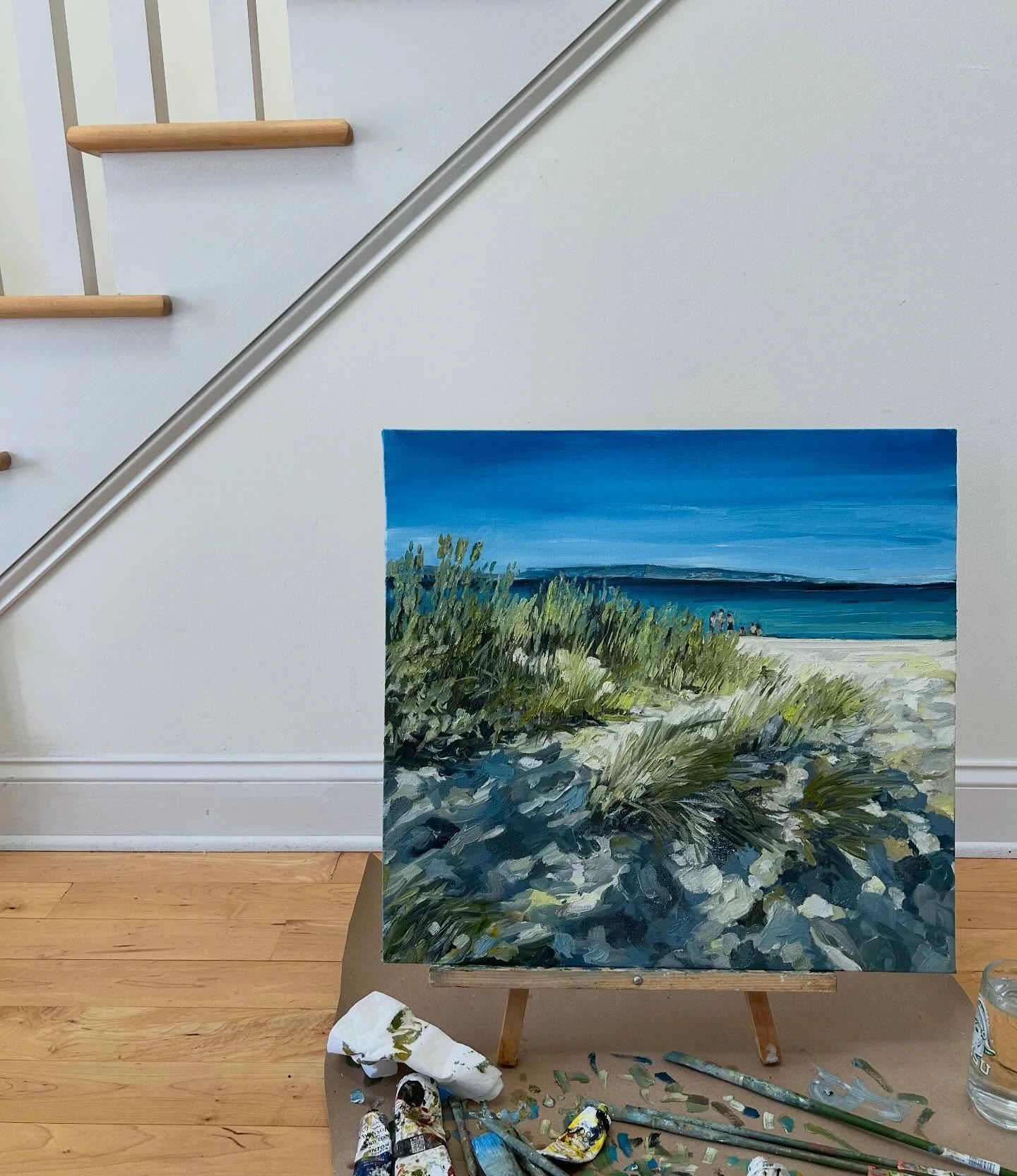 &ldquo;Beach Day in Glen Haven&rdquo;
21&rdquo; x 22&rdquo;
$450.00
Oil on canvas, to be framed 
Ready late April