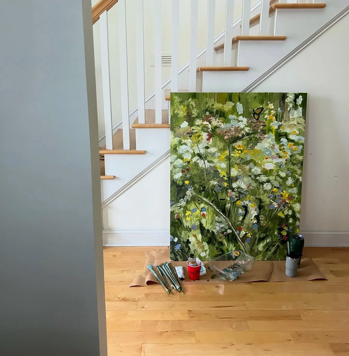 Still working on whatever this is! Similar to the Wildflower series but slightly more chaotic. 🙃