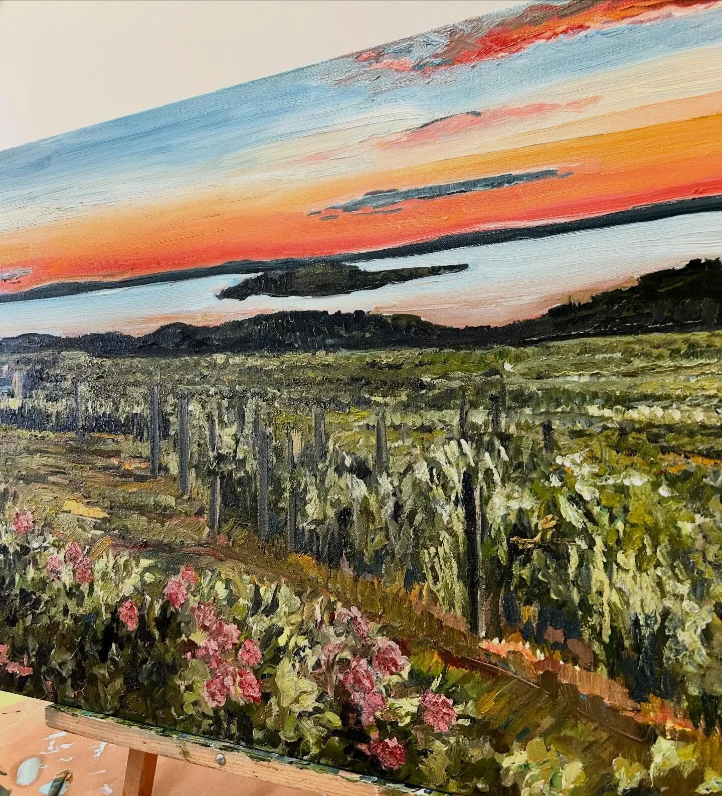 Happy 70 and sunny Friday! If this looks familiar- commission of a previous painting but larger. 😊 (in progress)