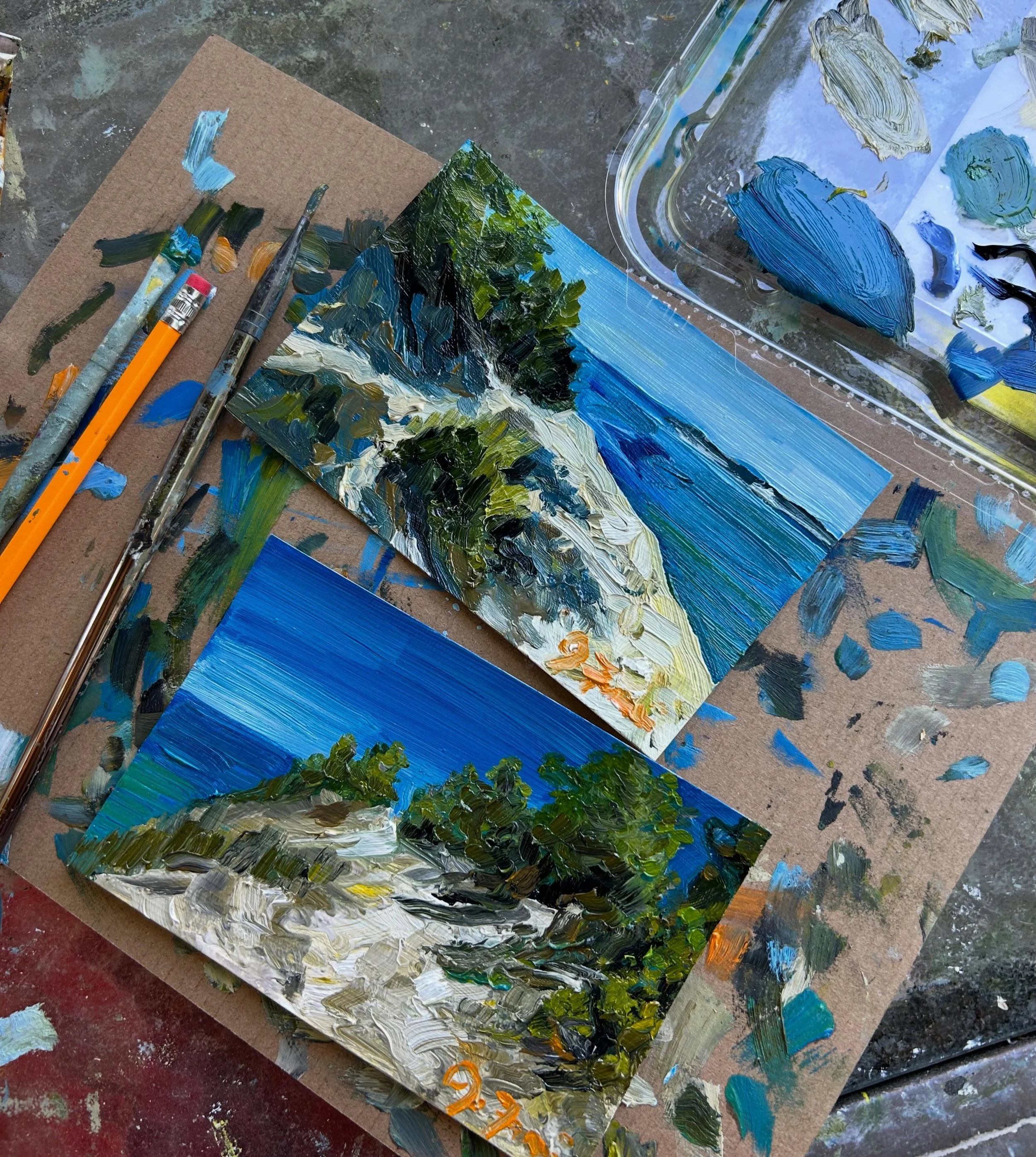 &ldquo;Pyramid Point II&rdquo;
4&rdquo; x 6&rdquo; 
Oil on paper 
$40.00
Ready mid-June