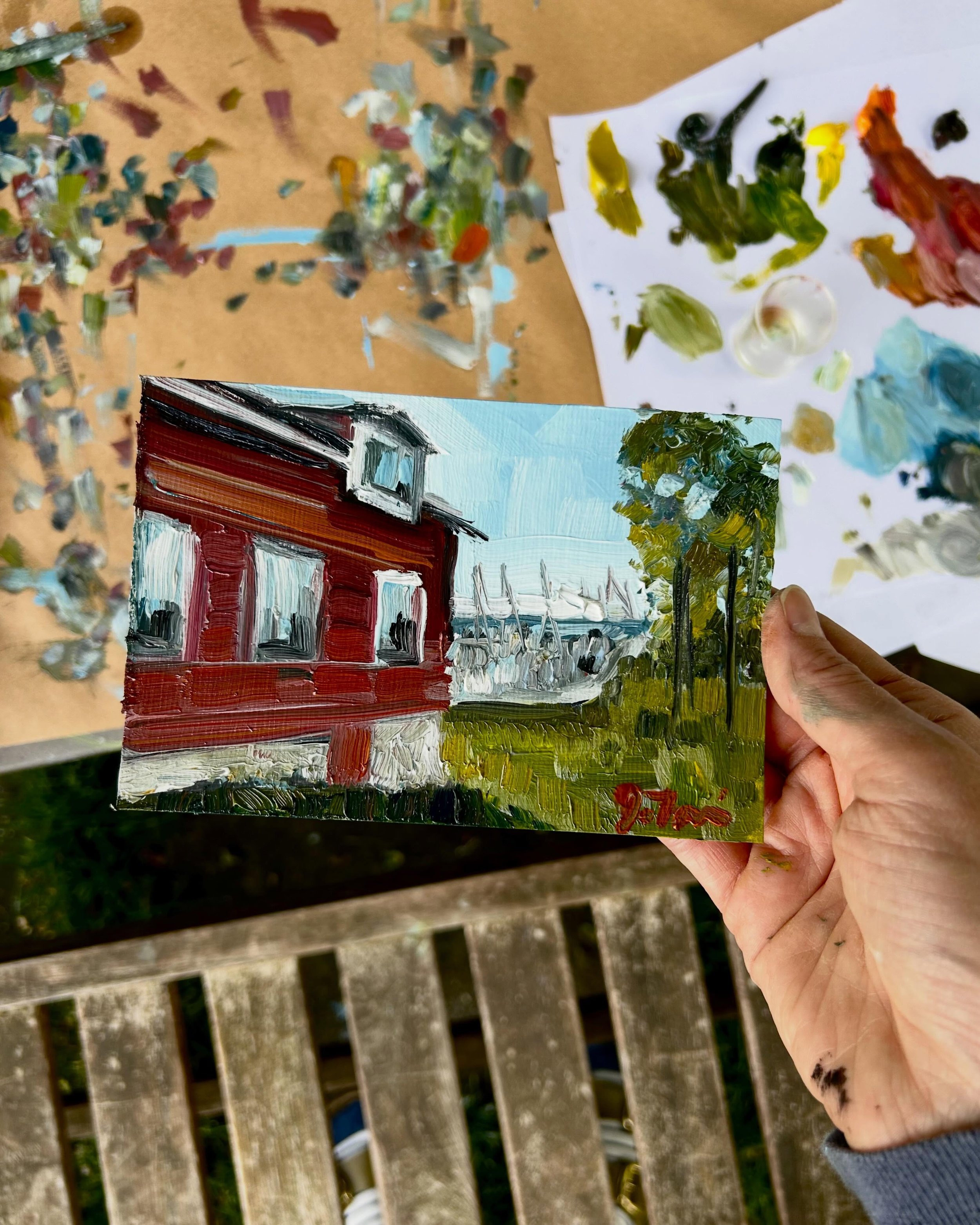 Daily dose of mini art ❤️ #suttonsbay #oilpainting #wallart #minipainting #interior