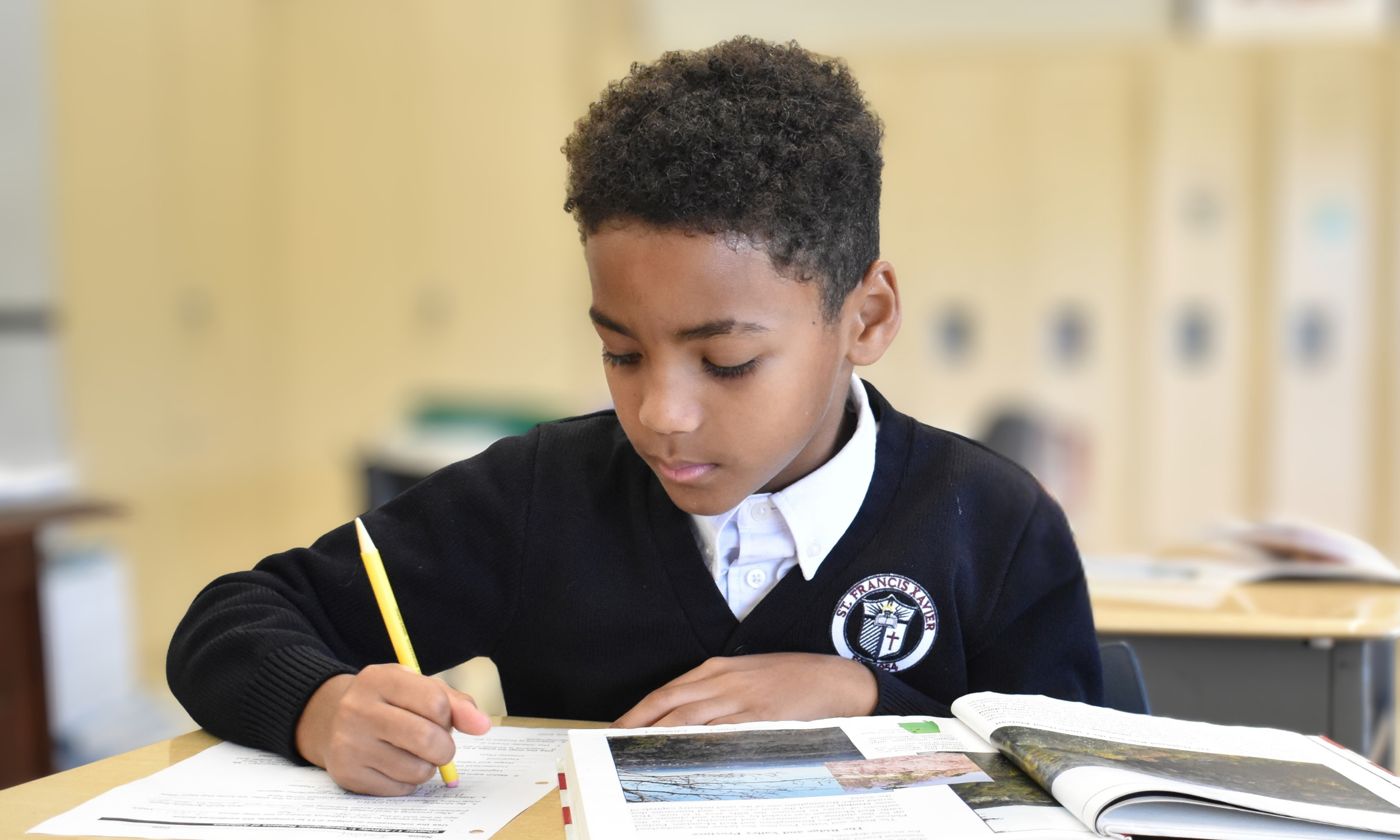 Students learning at St. Francis Xavier Catholic School in Birmingham, Alabama