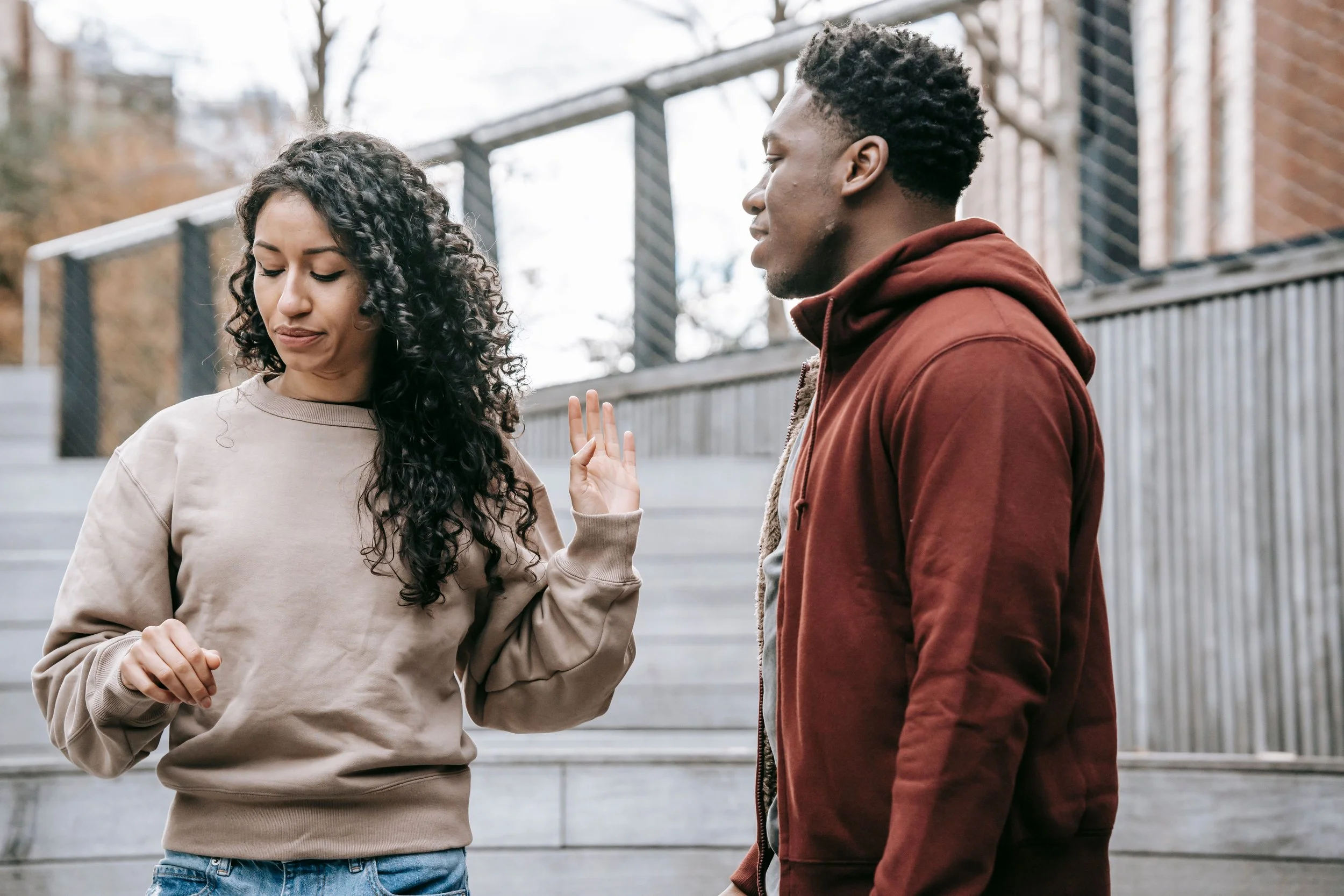 A couple having an argument