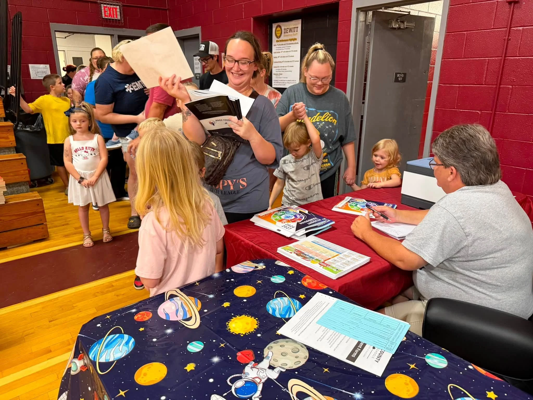 Families shown at back to school event