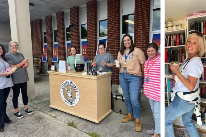 Happy Teacher Appreciation to all KCPS staff. Here, Shelf Life Book Store and Talking Donkey for staff at Jesse D Lay Elementary.