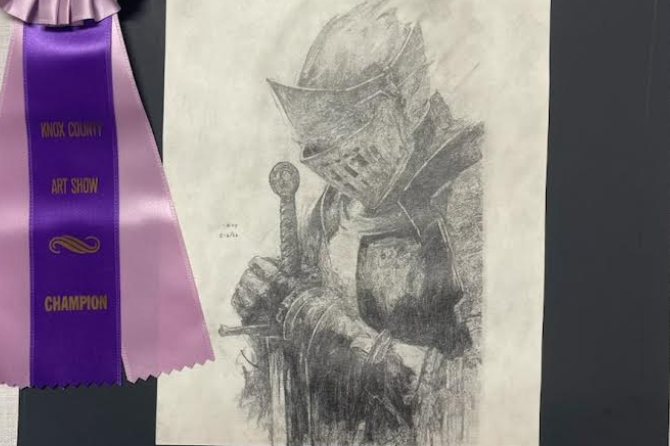  Reagan Cassidy, student at Knox Central, won first place in their category at the Knox County Art Show. 