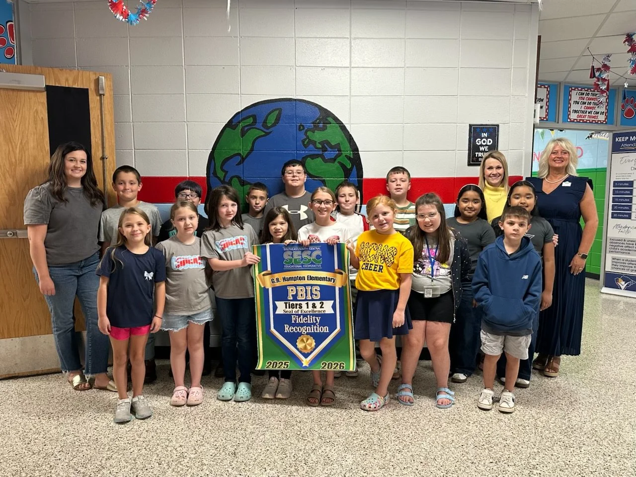  G.R. Hampton Elementary earned a Tier 2 (Seal of Excellence) fidelity rating for implementing PBIS (Positive Behavioral Interventions and Supports).  