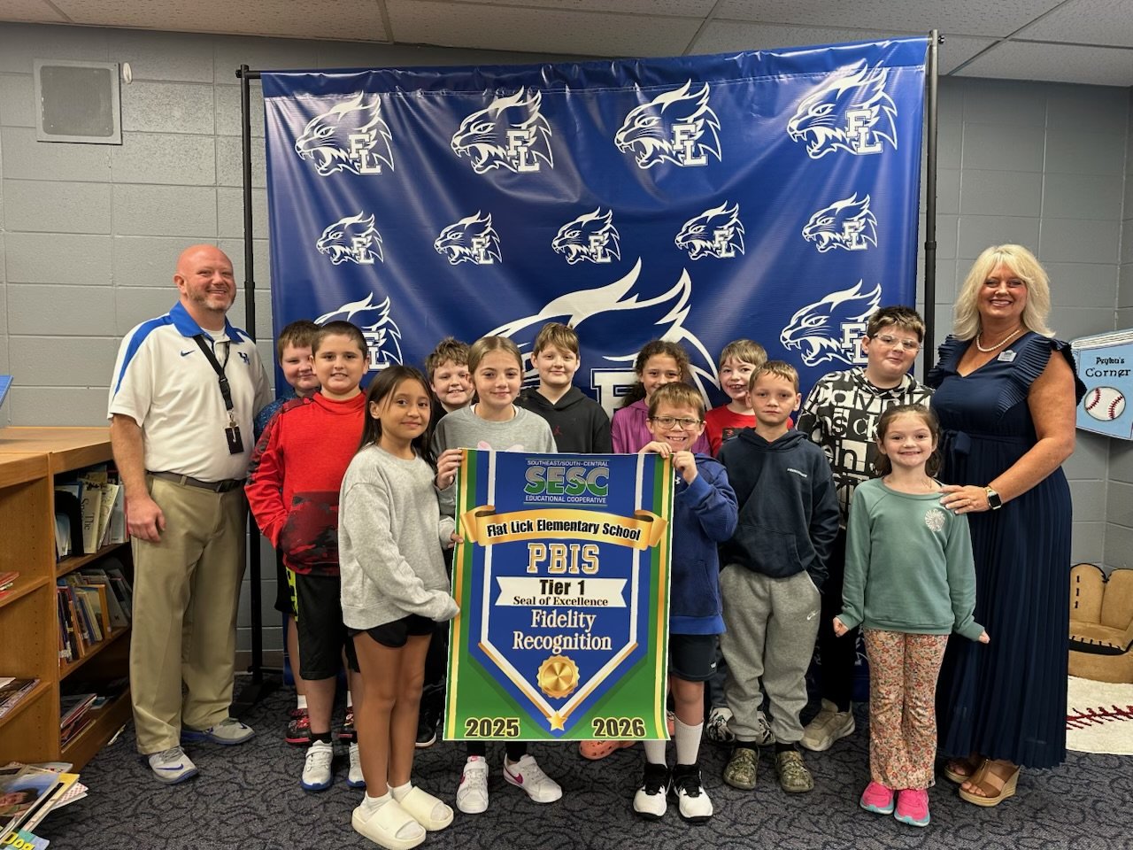  Flat Lick Elementary earned a Tier 1 (Seal of Excellence) fidelity rating for implementing PBIS (Positive Behavioral Interventions and Supports).  