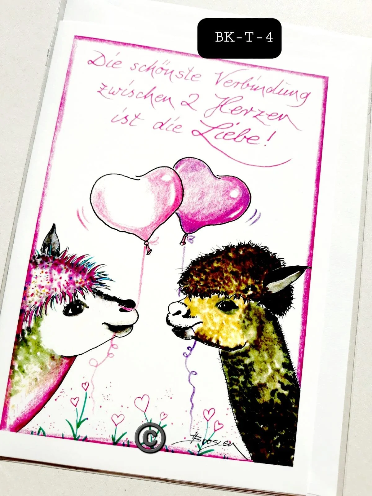 Alpaka Glückwunschkarte