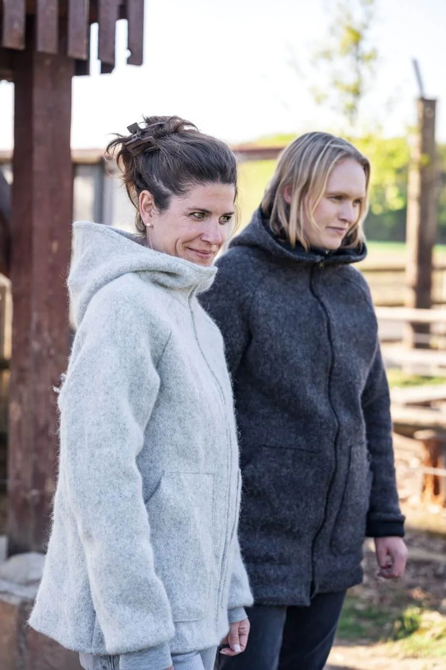 Alpaka Damen Walk Mantel und Walk Jacke aus Alpaka Wolle.