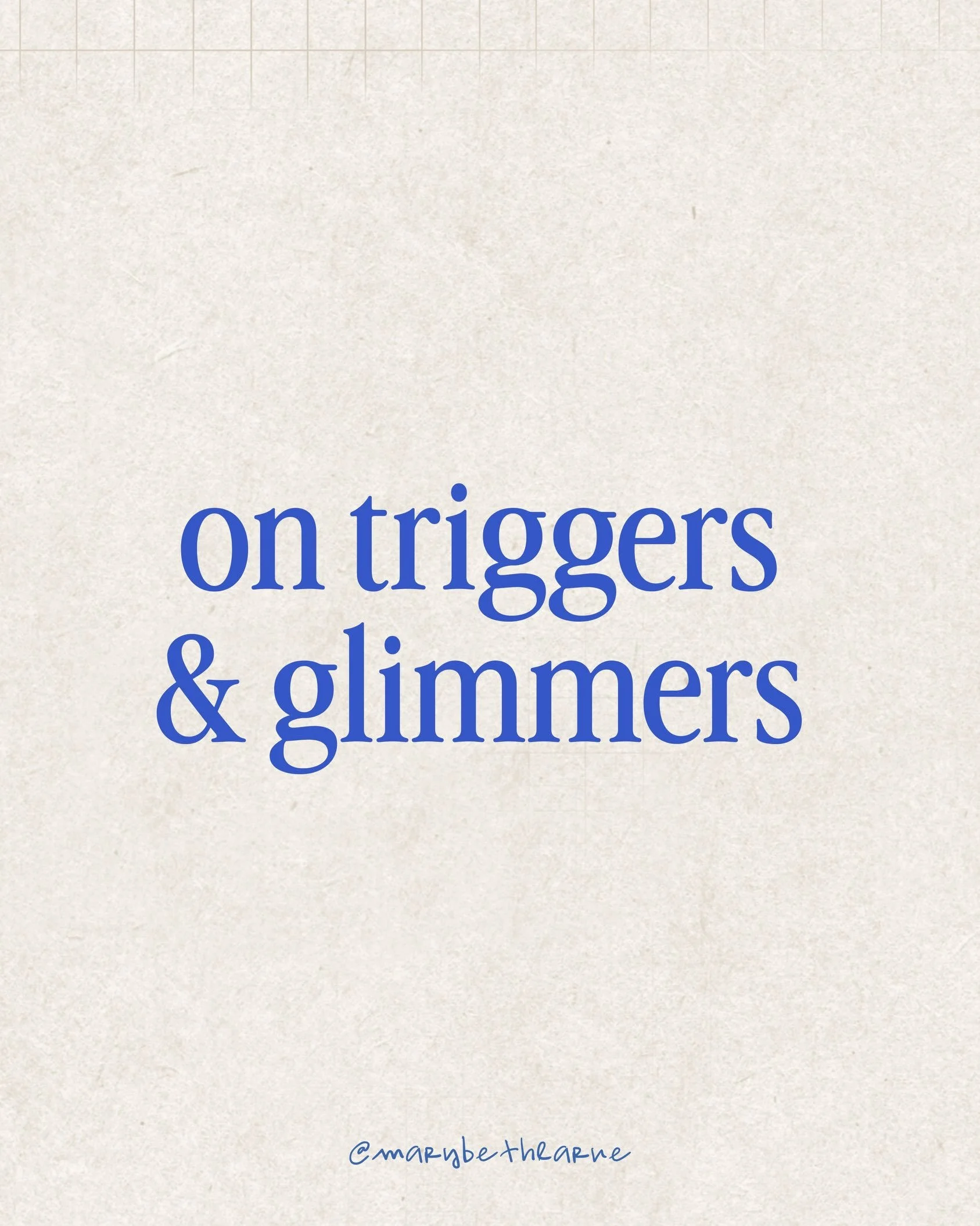 Not every cue from your body is asking you to protect yourself. Some are asking you to soften.

Deb Dana calls these triggers and glimmers. A trigger is a cue of danger. Sometimes obvious, sometimes subtle, like a tone of voice or a crowded room. You